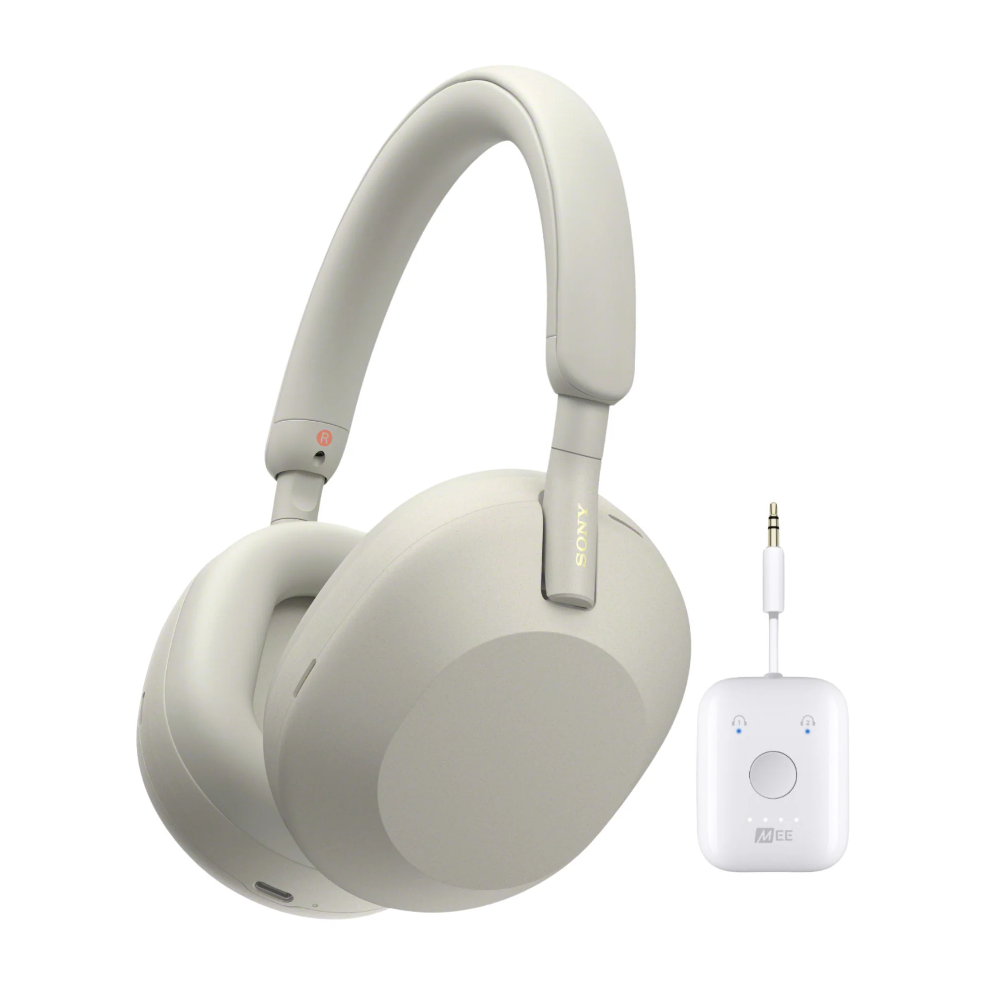 Sony WH-1000XM5 Wireless Noise Canceling Over-Ear Headphones (Silver) Bundle