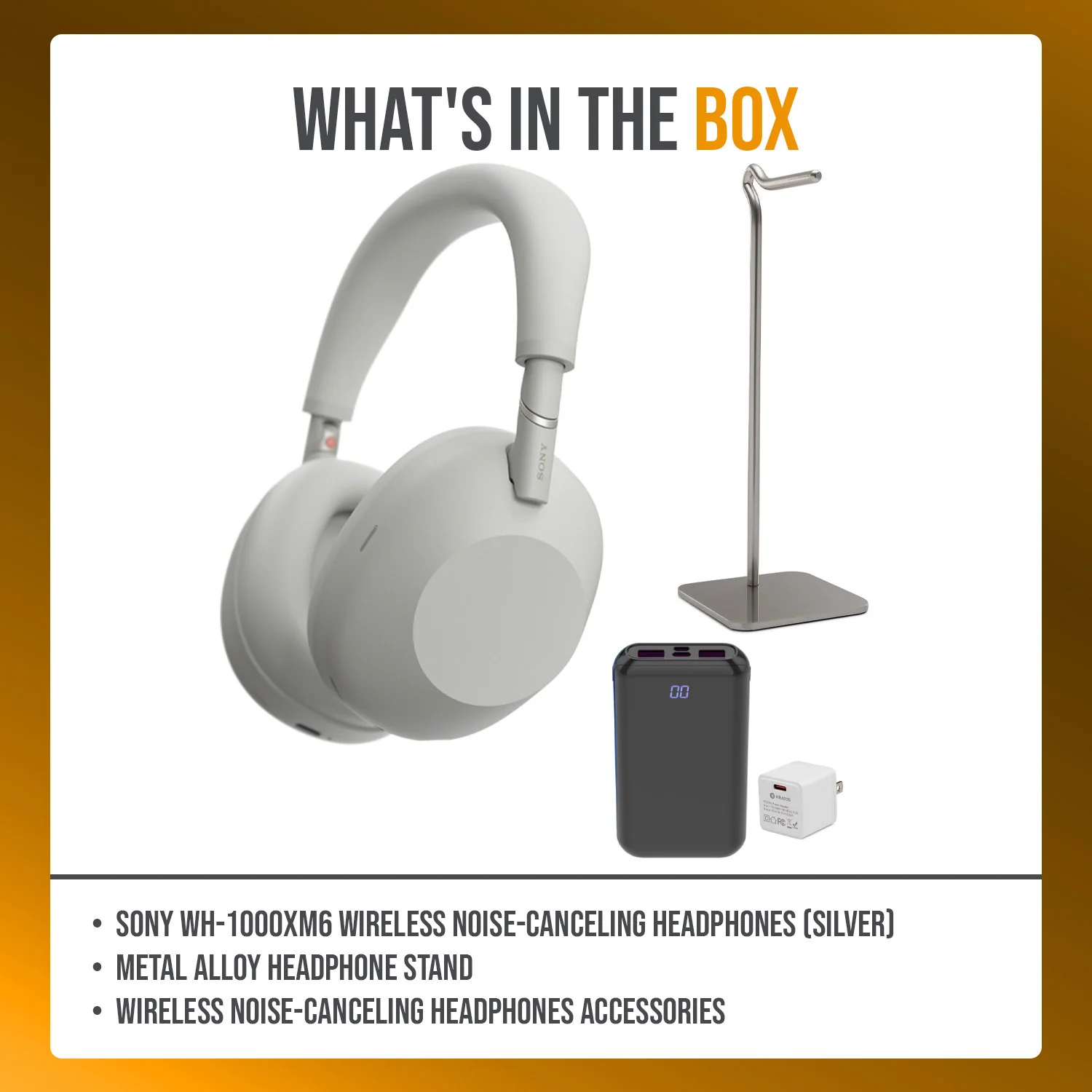 Sony WH-1000XM6 Wireless Noise-Canceling Headphones (Silver) with Accessories - Image 9