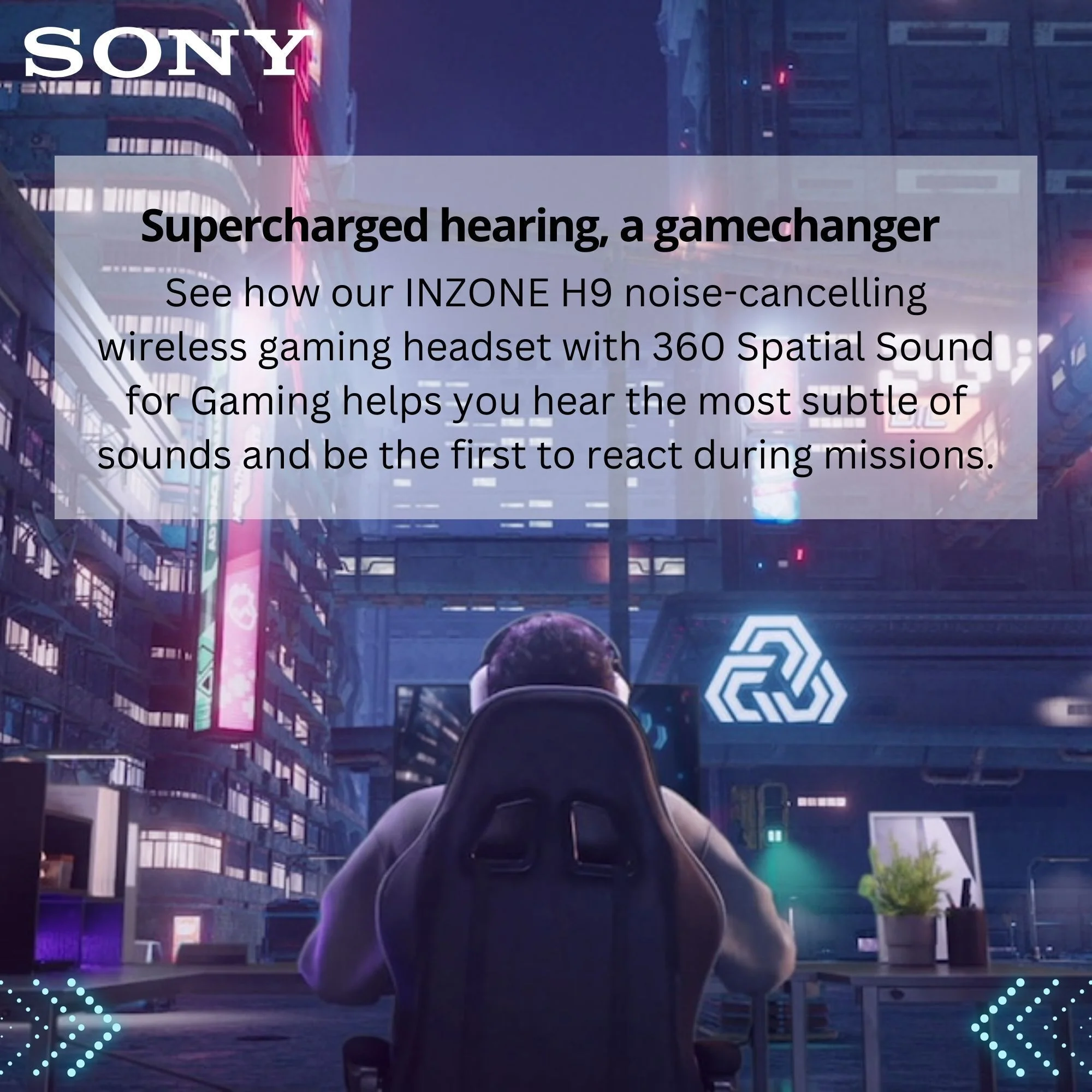 Sony INZONE H9 Wireless Noise Canceling Gaming Headset - Black (WH-GH900N) with Headphone Stand bundle - Image 3