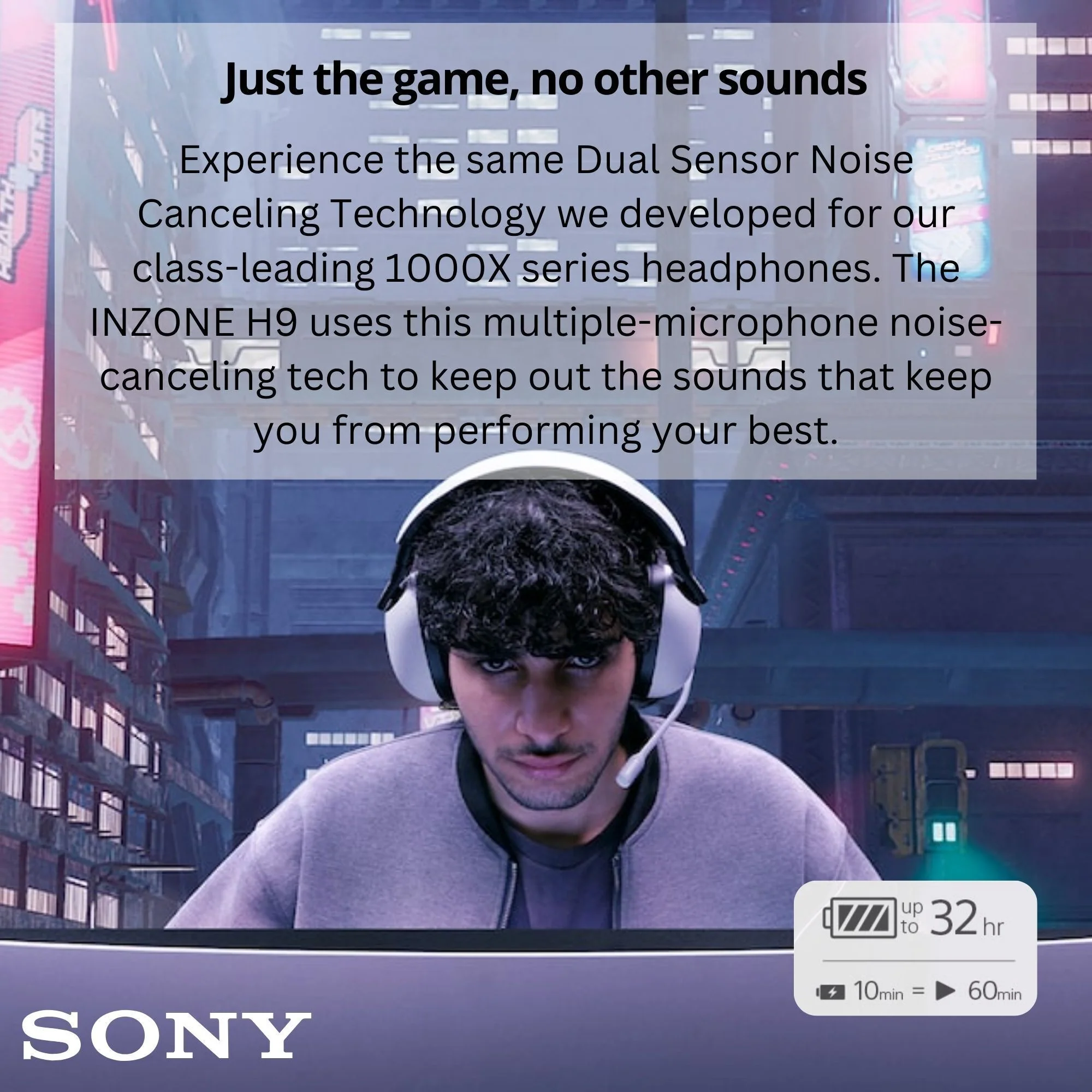 Sony INZONE H9 Wireless Noise Canceling Gaming Headset - Black (WH-GH900N) with Headphone Stand bundle - Image 5