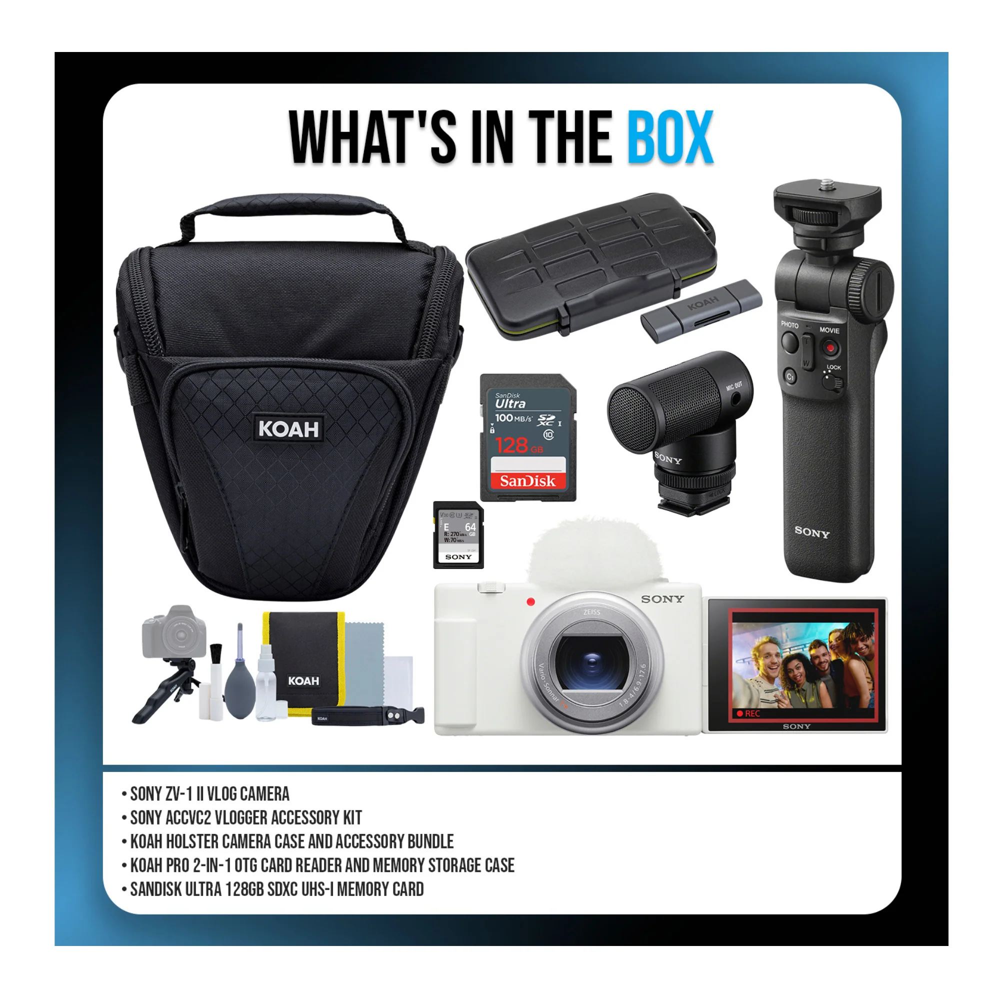 Sony ZV-1 II Vlog Camera (White) with Vlogger Kit and Case Bundle - Image 7