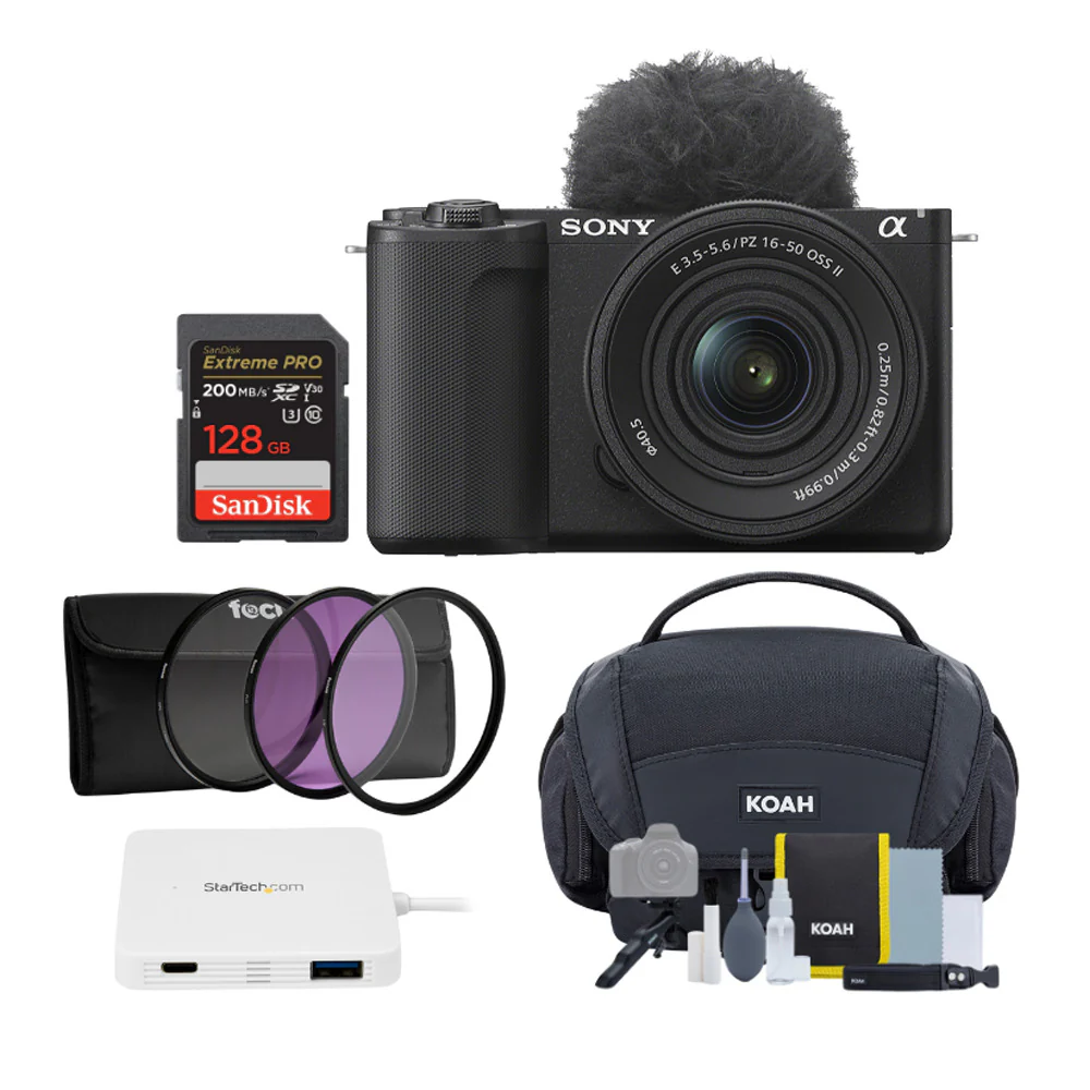 Sony Alpha ZV-E10 II Content Creators Camera with APS-C Mirrorless Lens and Lens Kit (Black) Bundle