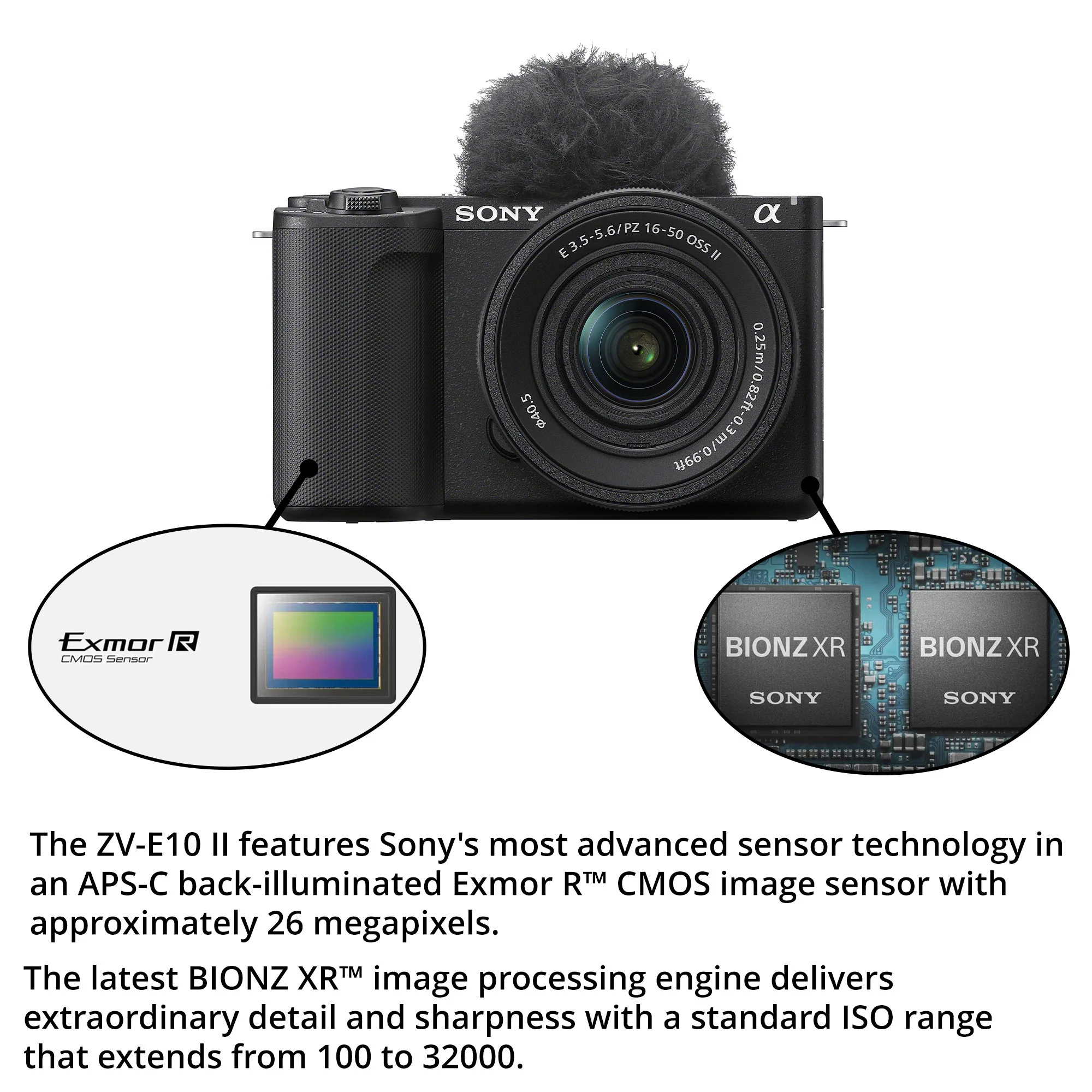 Sony Alpha ZV E10 II Content Creators Black Camera with Mirrorless Lens Bundle - Image 2