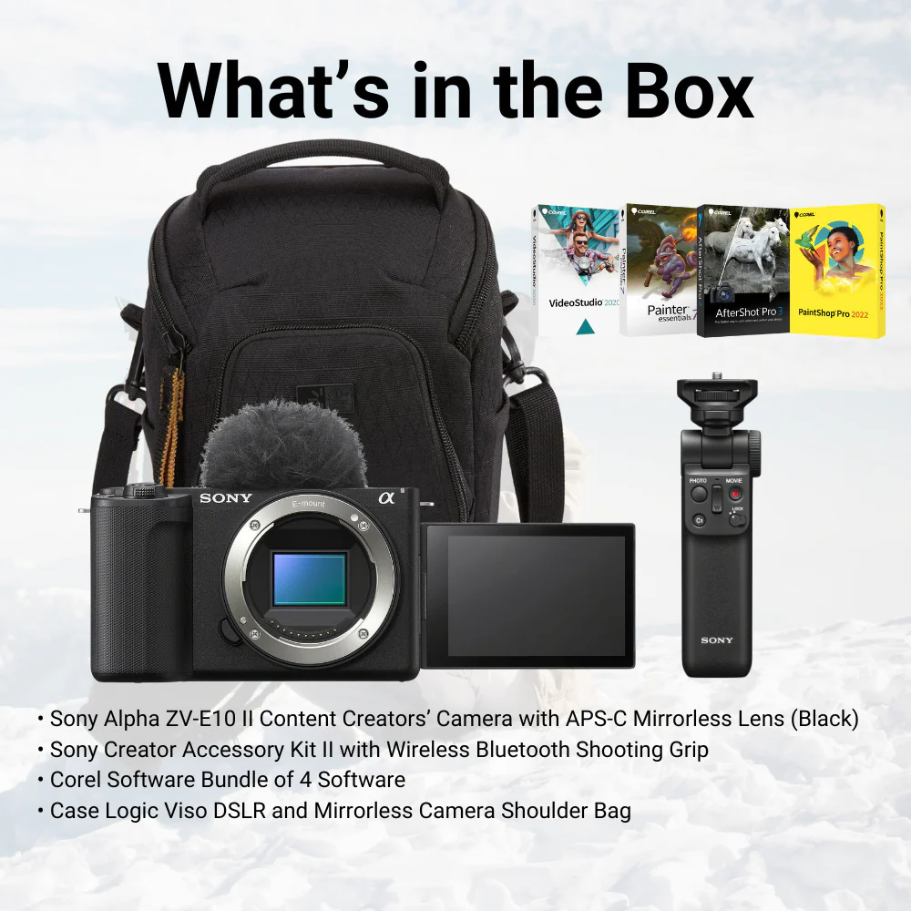 Sony Alpha ZV E10 II Content Creators Black Camera with Mirrorless Lens Bundle - Image 7