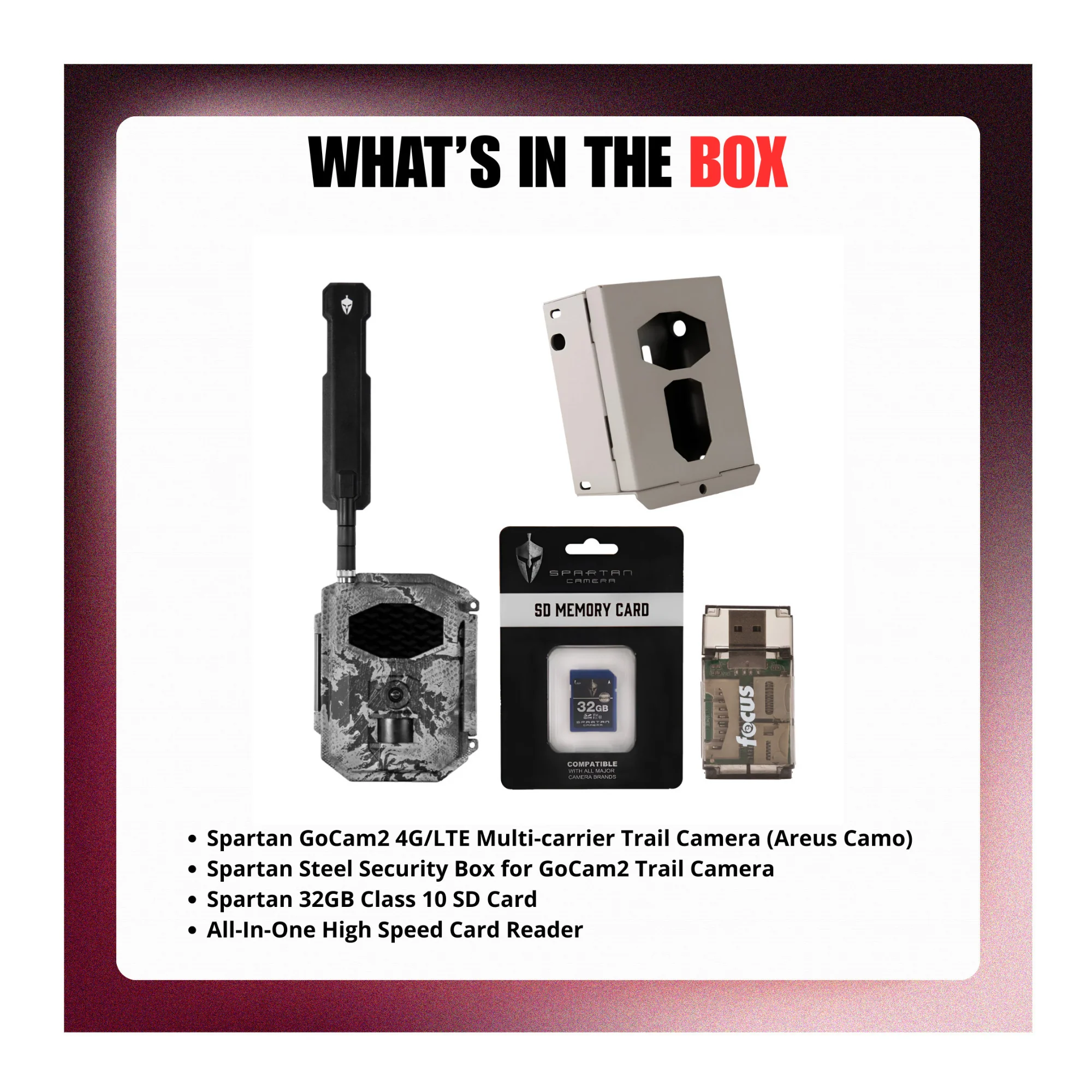 Spartan GoCam2 4G/LTE Multi-carrier Trail Camera (Areus Camo) with Accessories - Image 7