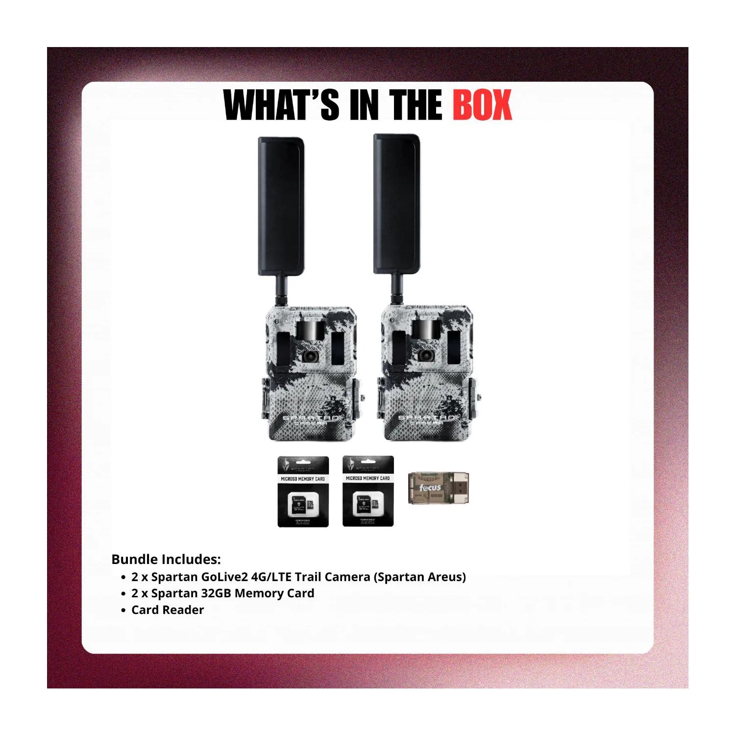 Spartan GoLive2 4G/LTE Trail Camera 2-Pack Bundle with 32GB Memory Card & Reader - Image 10
