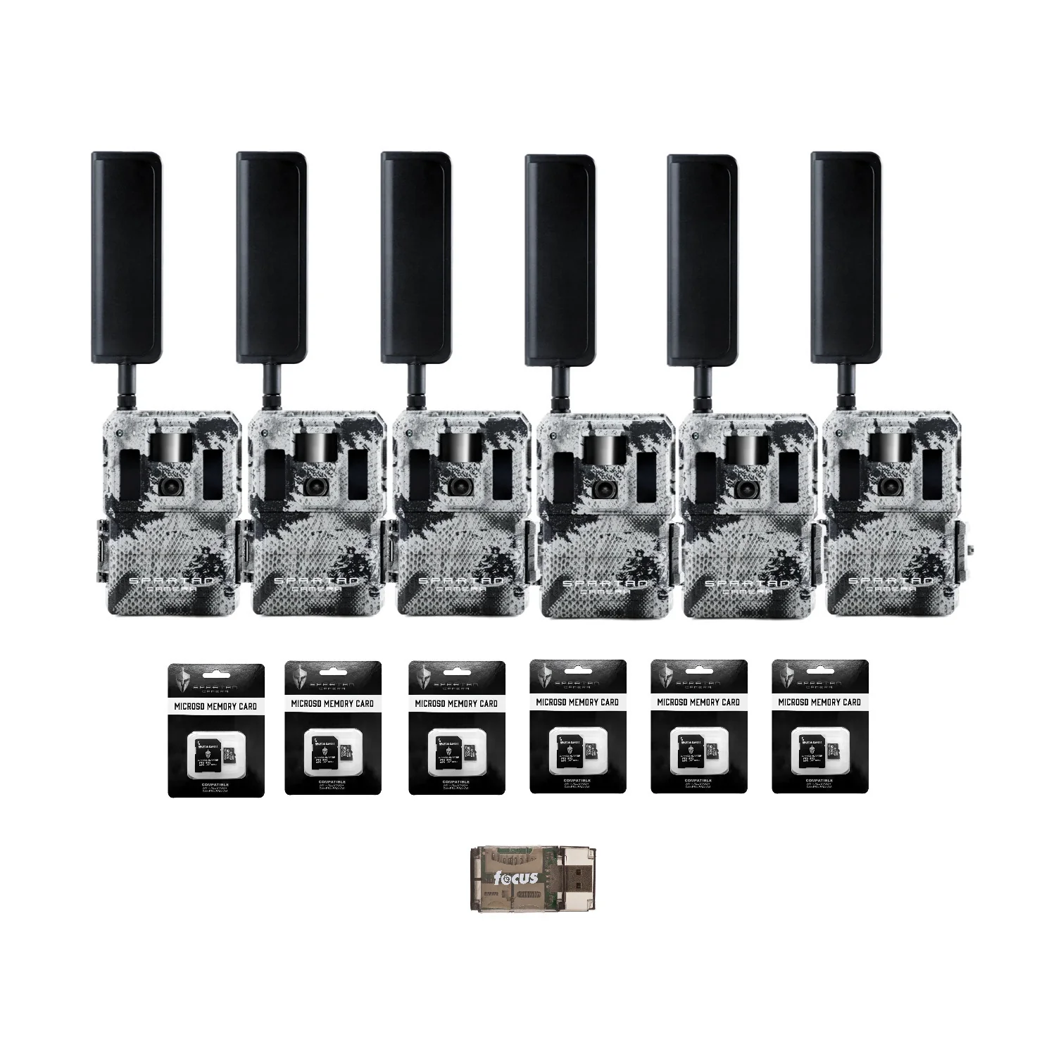 Spartan GoLive2 4G/LTE Trail Camera 6-Pack Bundle with 32GB Memory Card & Reader