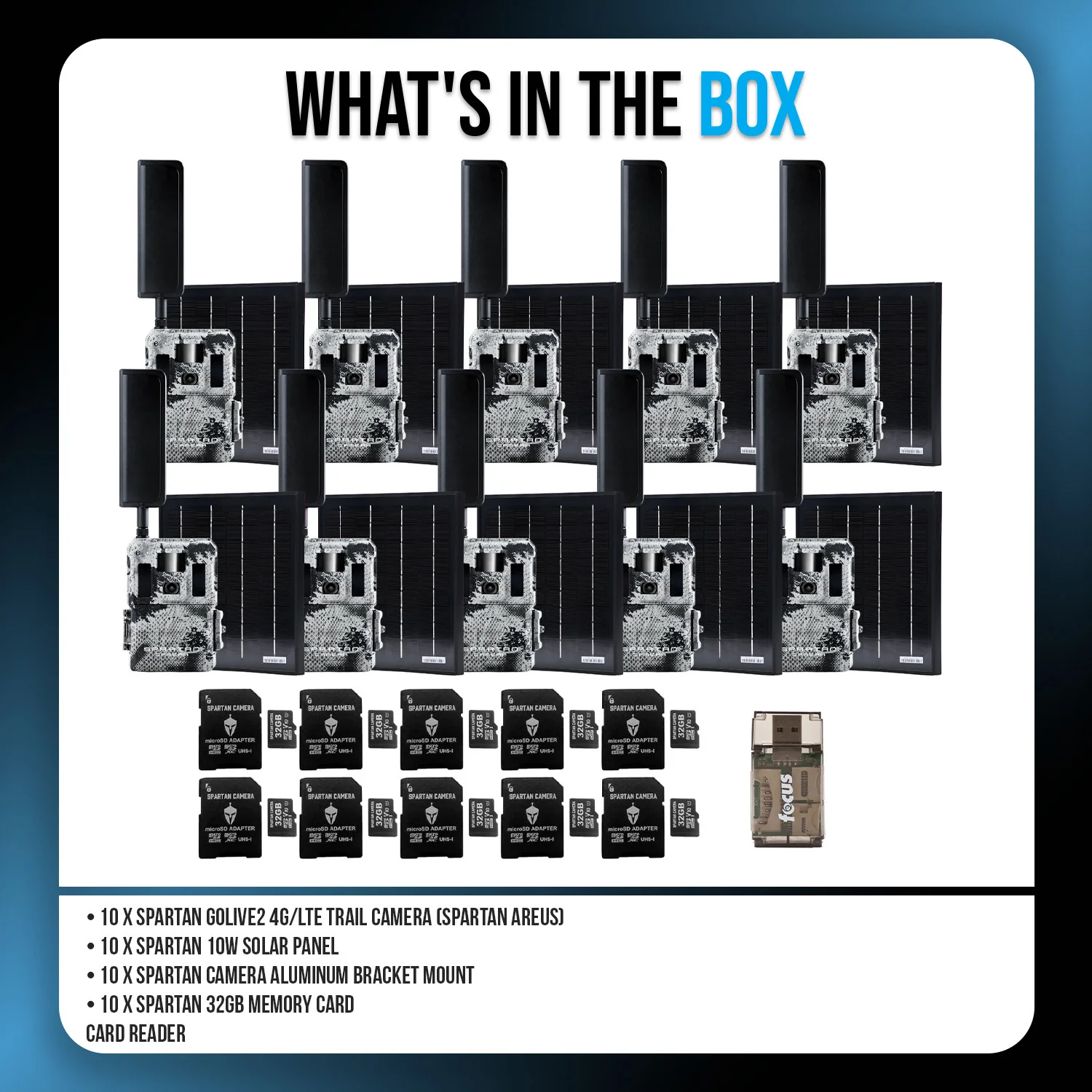 Spartan GoLive2 4G/LTE Trail Camera 10-Pck Bundle with Solar Panel & Accessories - Image 9