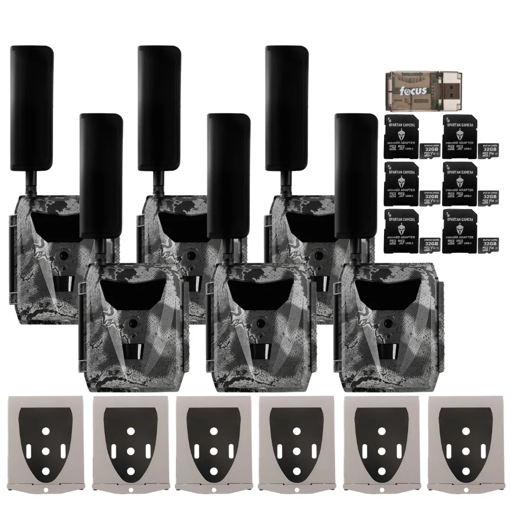 Spartan GoLive 4G/LTE 1080p Trail Camera (Verizon, 6 Pack) Bundle w/ Accessories