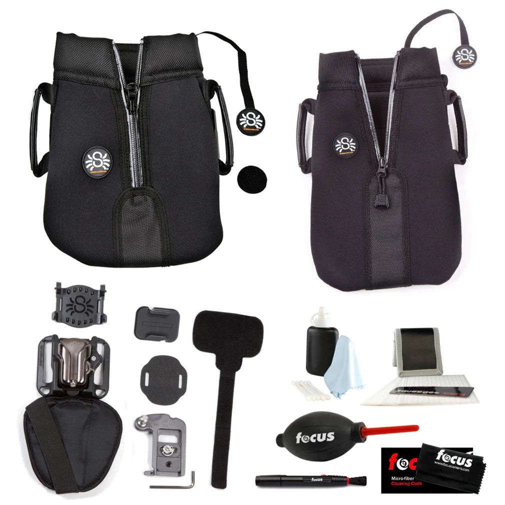 Spider Holster Large and Medium Lens Pouches with SpiderLight Backpacker Kit