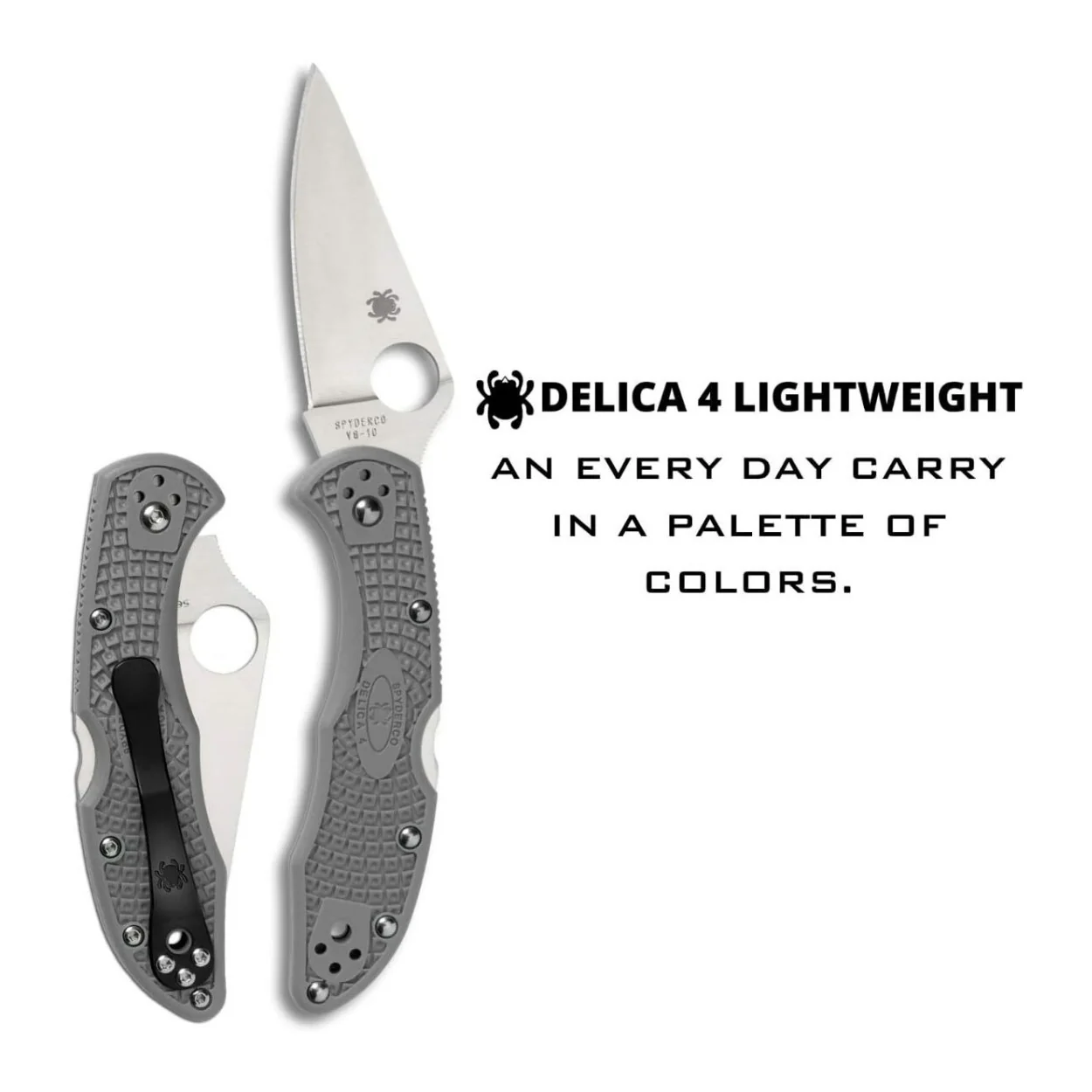 Spyderco Delica 4 Lightweight 7.15 Inch PlainEdge Signature Gray Folding Knife - Image 3