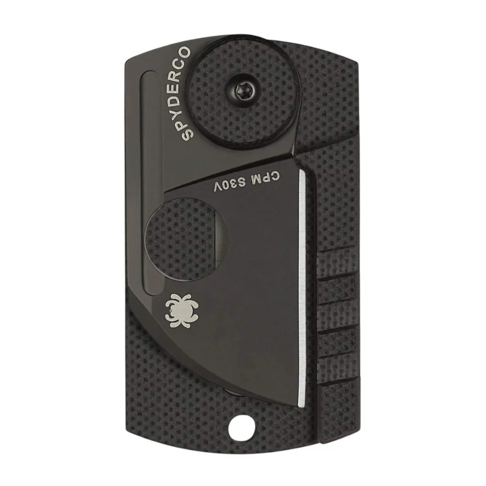 Spyderco Dog Tag Non Locking Black Folding Knife with CPM S30V Steel Blade - Image 2