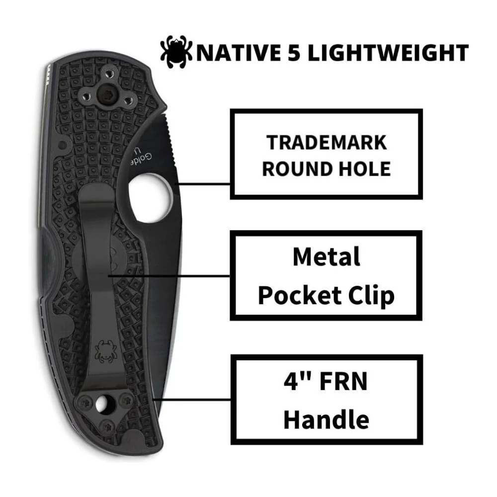 Spyderco Native 5 Full-Flat Grind, CPM S30V Stainless Steel Blade Folding Knife - Image 4