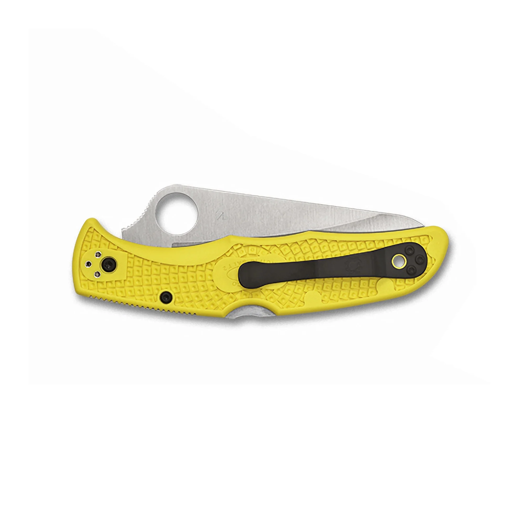 Spyderco Pacific Salt 2 Folding Knife 3.78-Inch Yellow FRN Handle H-2 Steel - Image 2