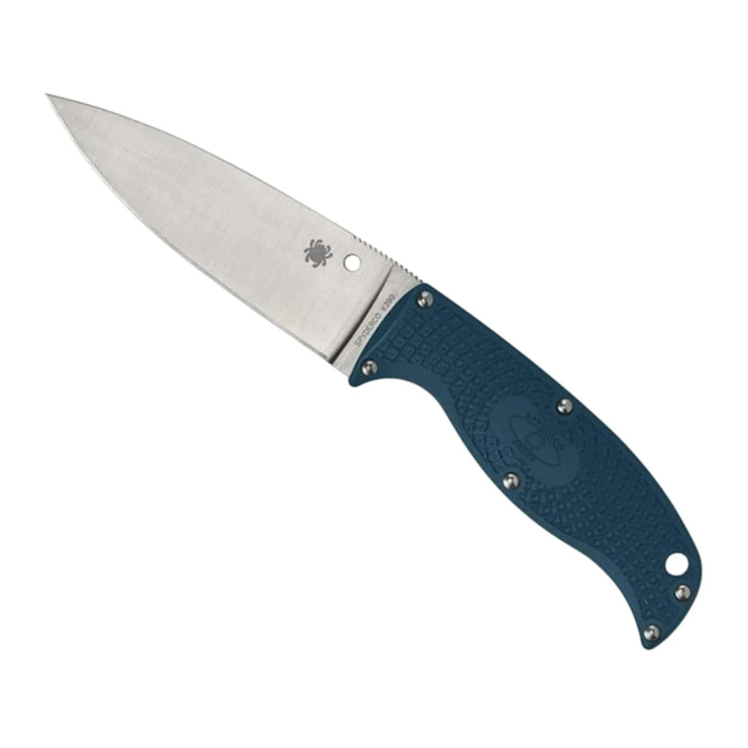 Spyderco Enuff 2 Blue K390 Leaf Reveal 12 Knife with 3.95-Inch K390 Steel Fixed Blade and FRN Handle