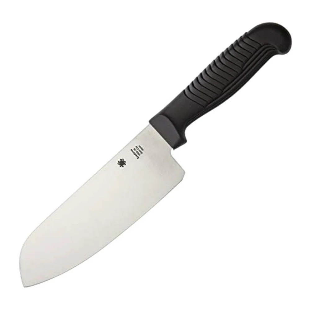 Spyderco K08 Santoku 12.6 Inch PlainEdge Black Kitchen Knife with MBS 26 Blade - Image 2