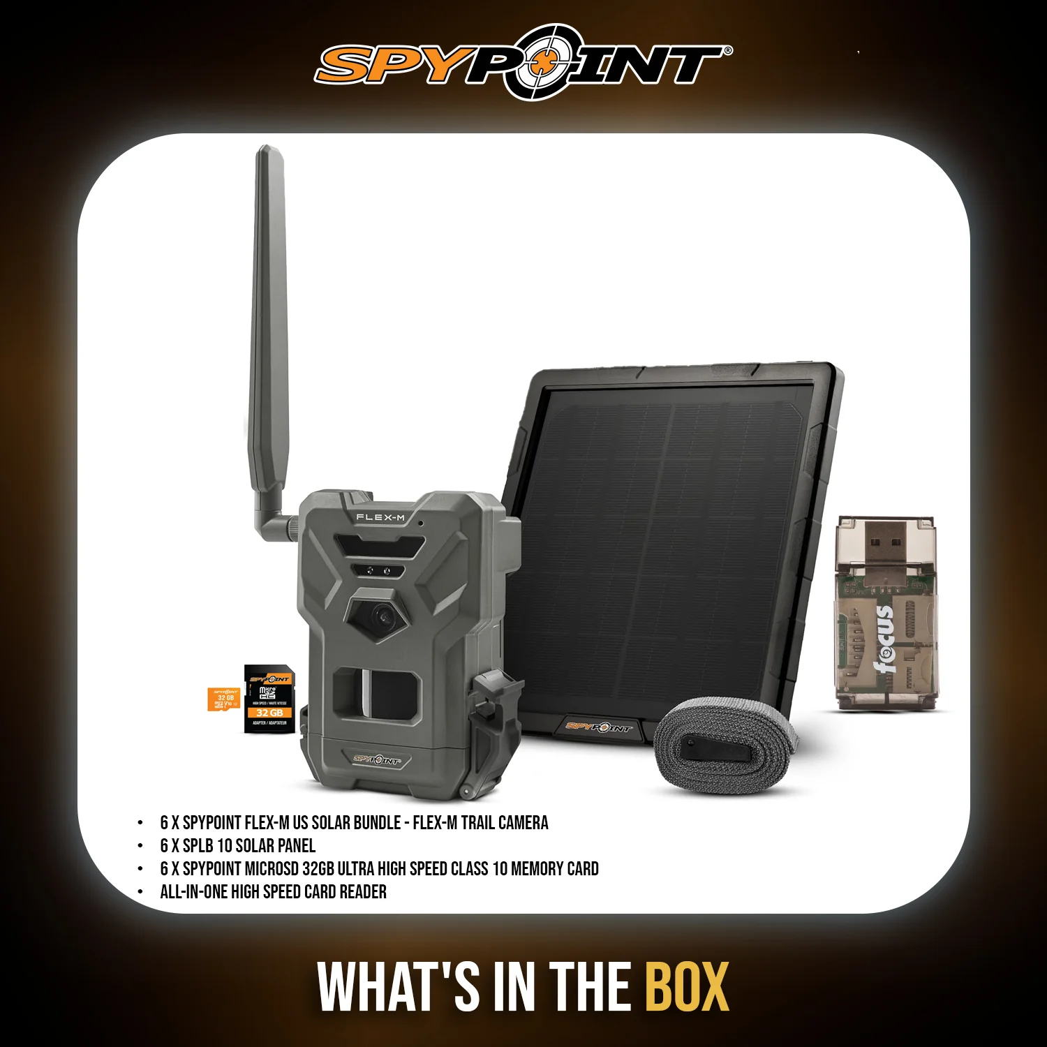 Spypoint FLEX-M Trail Camera, SPLB-10 Solar Panel with Accessories (6 Pack) - Image 7
