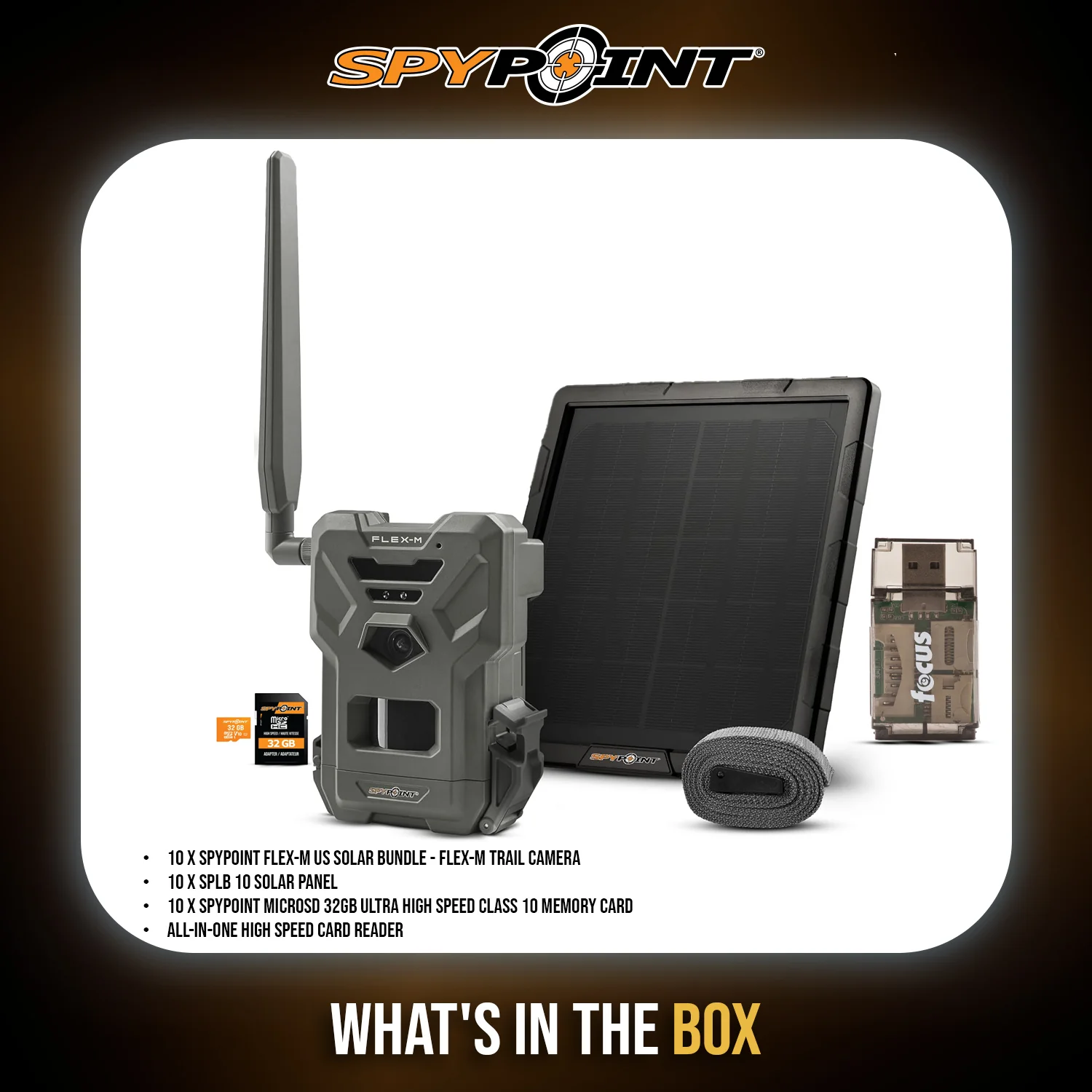 Spypoint FLEX-M Trail Camera, SPLB-10 Solar Panel with Accessories (10 Pack) - Image 7