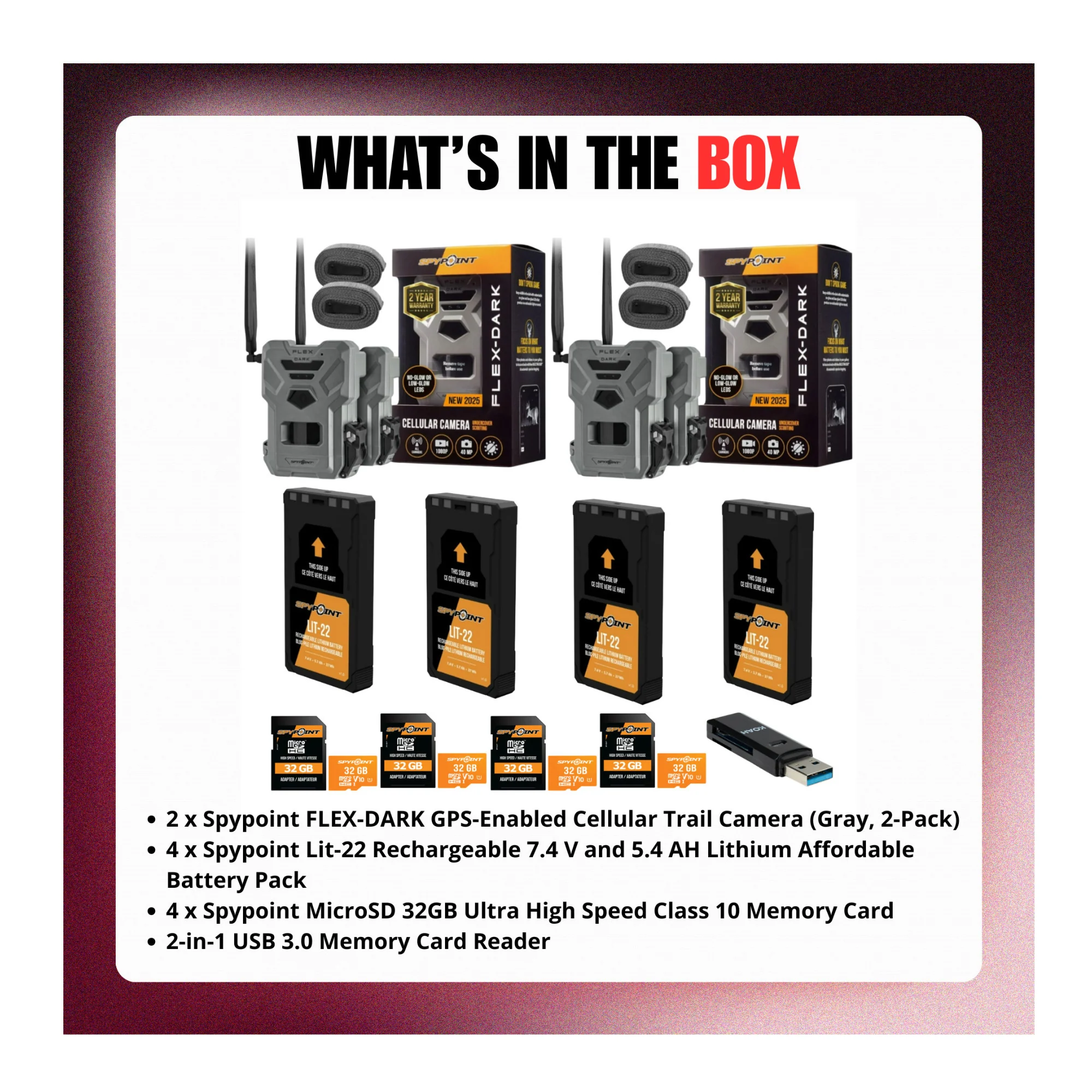 Spypoint FLEX-DARK GPS-Enabled Cellular Trail Camera with Accessories Bundle - Image 6