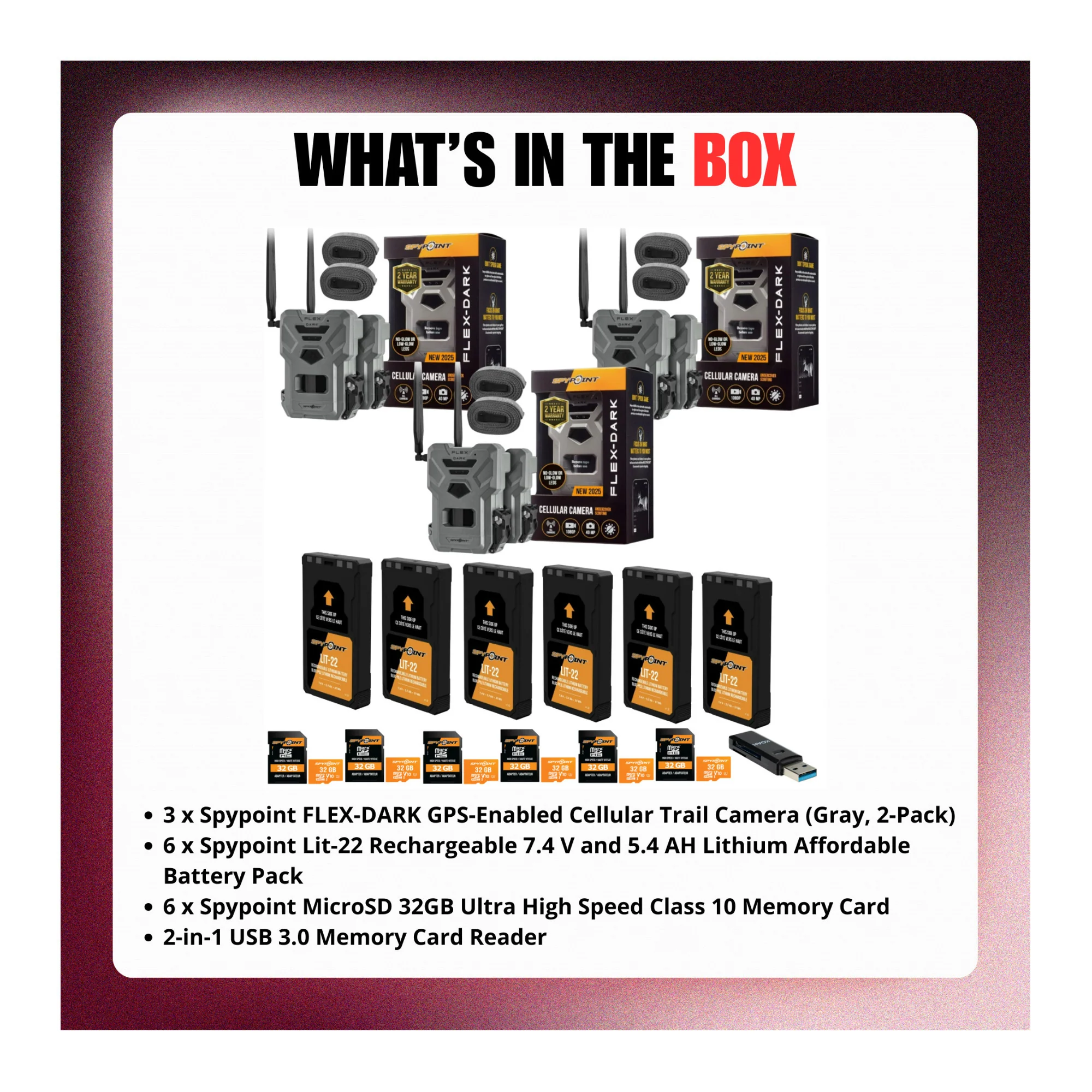 Spypoint FLEX-DARK GPS-Enabled Cellular Trail Camera with Accessories Bundle - Image 6