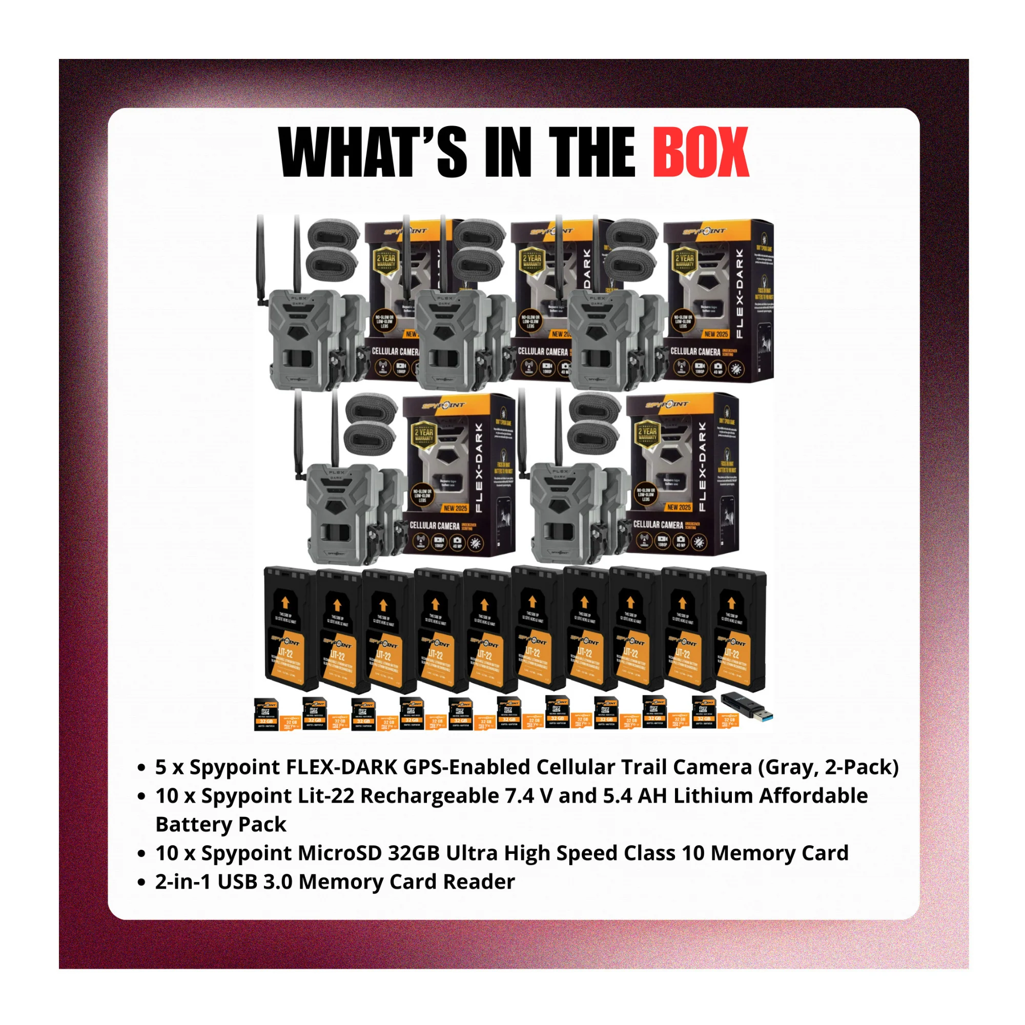 Spypoint FLEX-DARK GPS-Enabled Cellular Trail Camera with Accessories Bundle - Image 6