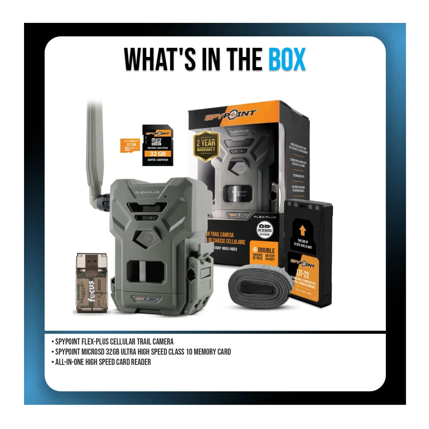 Spypoint Flex-Plus Cellular Trail Camera Bundle with MicroSD and Card Reader - Image 8