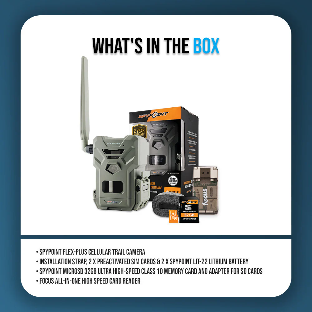 SPYPOINT Flex-Plus Cellular Trail Camera 36MP with Spypoint MicroSD 32GB Bundle - Image 7
