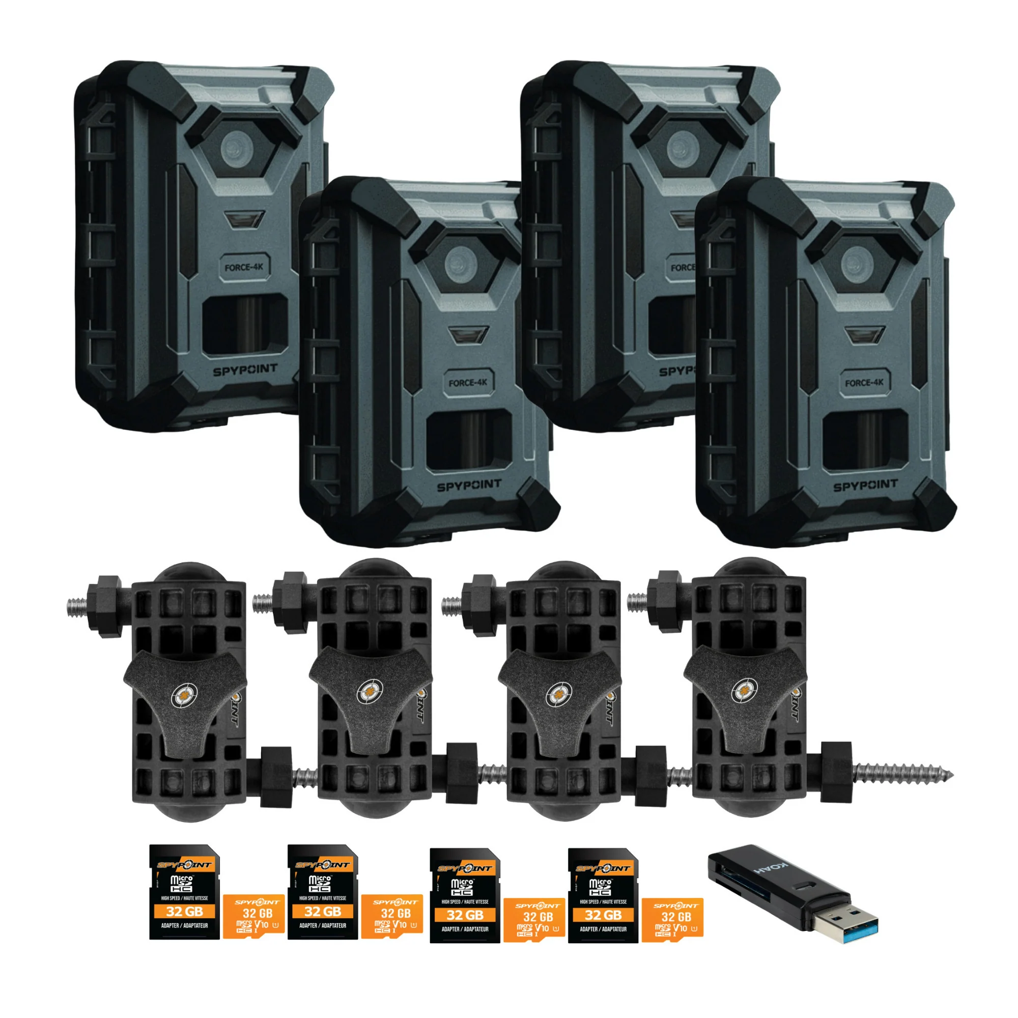 Spypoint FORCE-4K Trail Camera with 32GB MicroSD and Accessories Bundle