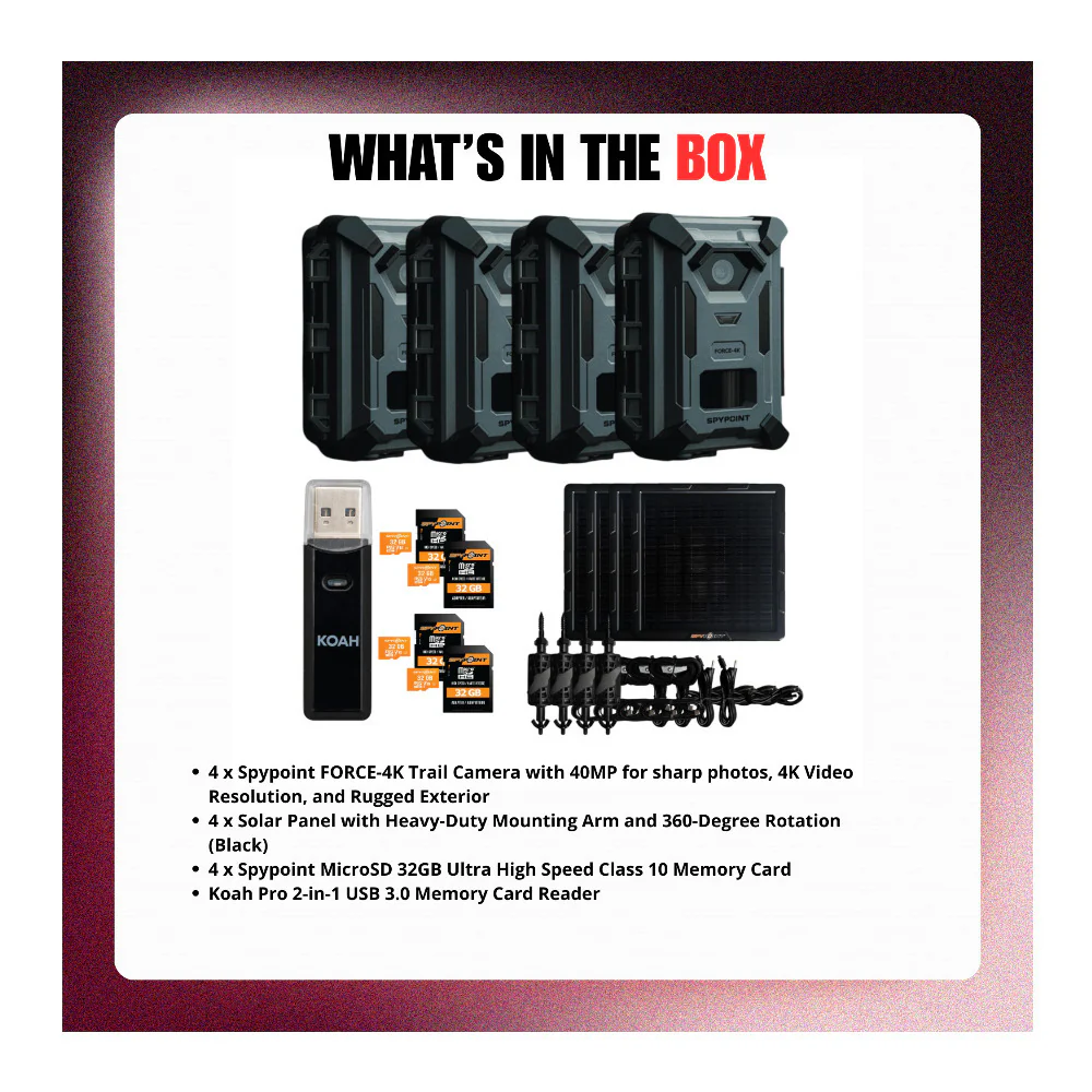 Spypoint FORCE-4K Trail Camera with 40MP, 4K Resolution and Accessories Bundle - Image 9