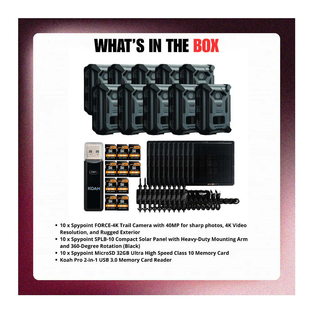 Spypoint FORCE-4K Trail Camera with 40MP, 4K Resolution and Accessories Bundle - Image 10