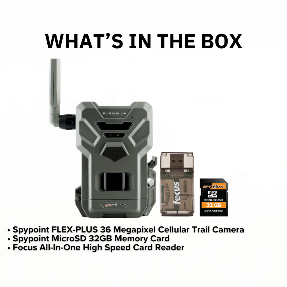 Spypoint FLEX-PLUS Cellular Trail Camera with Spypoint Micro-SD 32GB Memory Card Bundle - Image 7