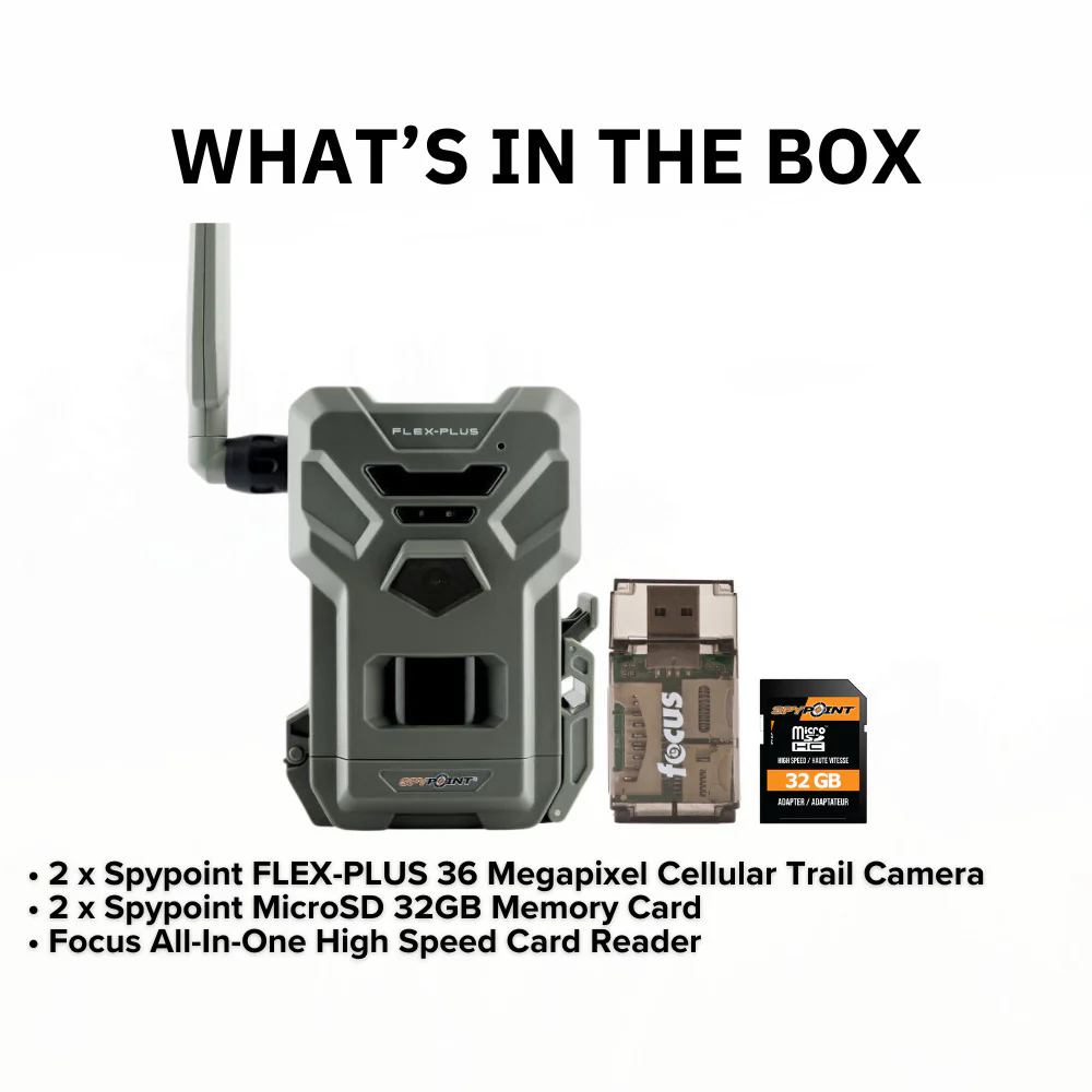 Spypoint FLEX-PLUS Cellular Trail Camera (2-Pack) with Spypoint Memory Card (2-Pack) Bundle - Image 7