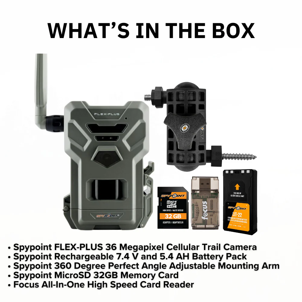 Spypoint FLEX-PLUS Cellular Trail Camera with Rechargeable Lithium Battery Pack Bundle - Image 7