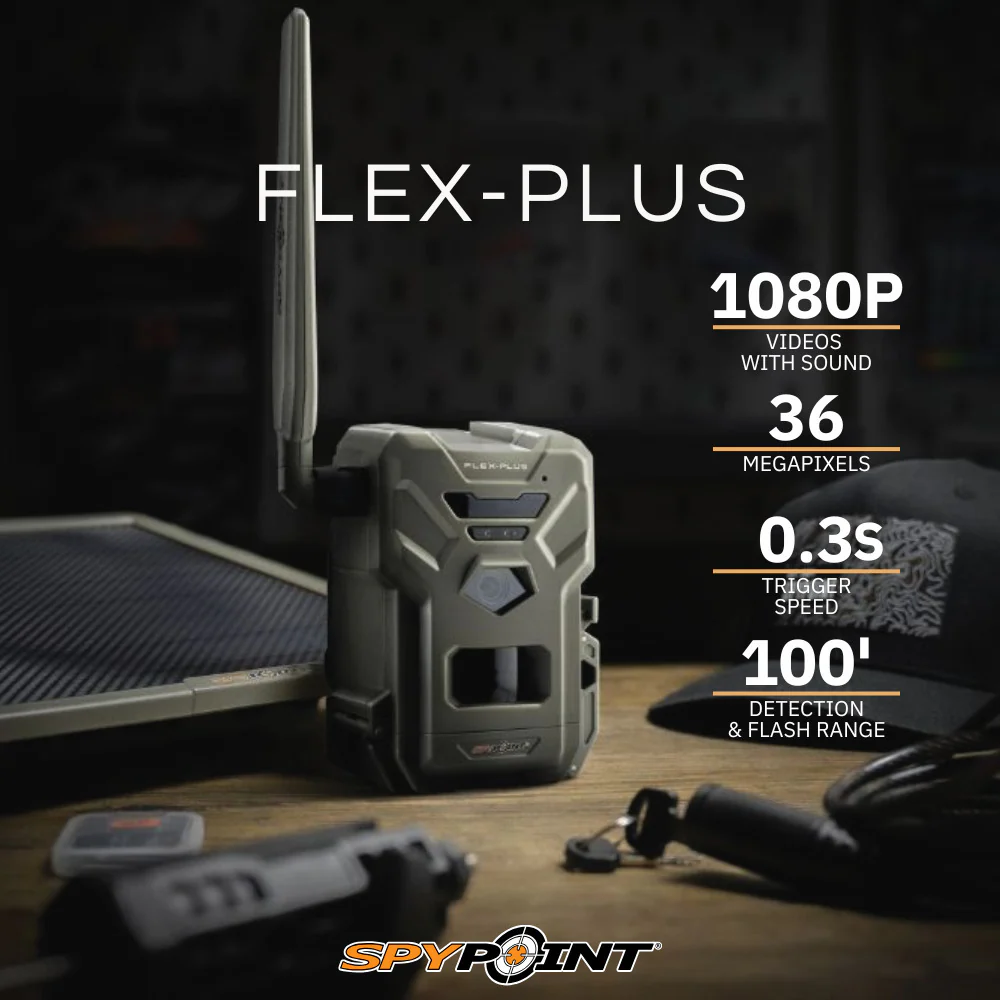 Spypoint FLEX-PLUS 36 MP Cellular Trail Camera with Lithium Battery Solar Panel Bundle - Image 2