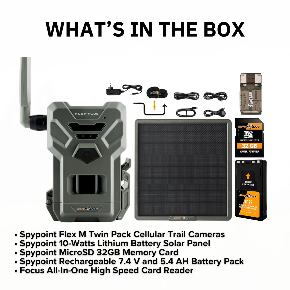 Spypoint FLEX-PLUS 36 MP Cellular Trail Camera with Lithium Battery Solar Panel Bundle - Image 7