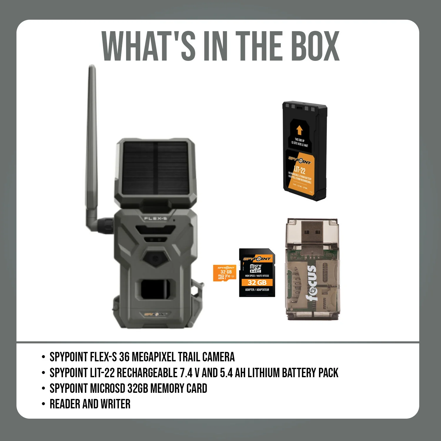 Spypoint FLEX-S 36 Megapixel Trail Camera with 100-Feet Flash and Detection Range Bundle - Image 7