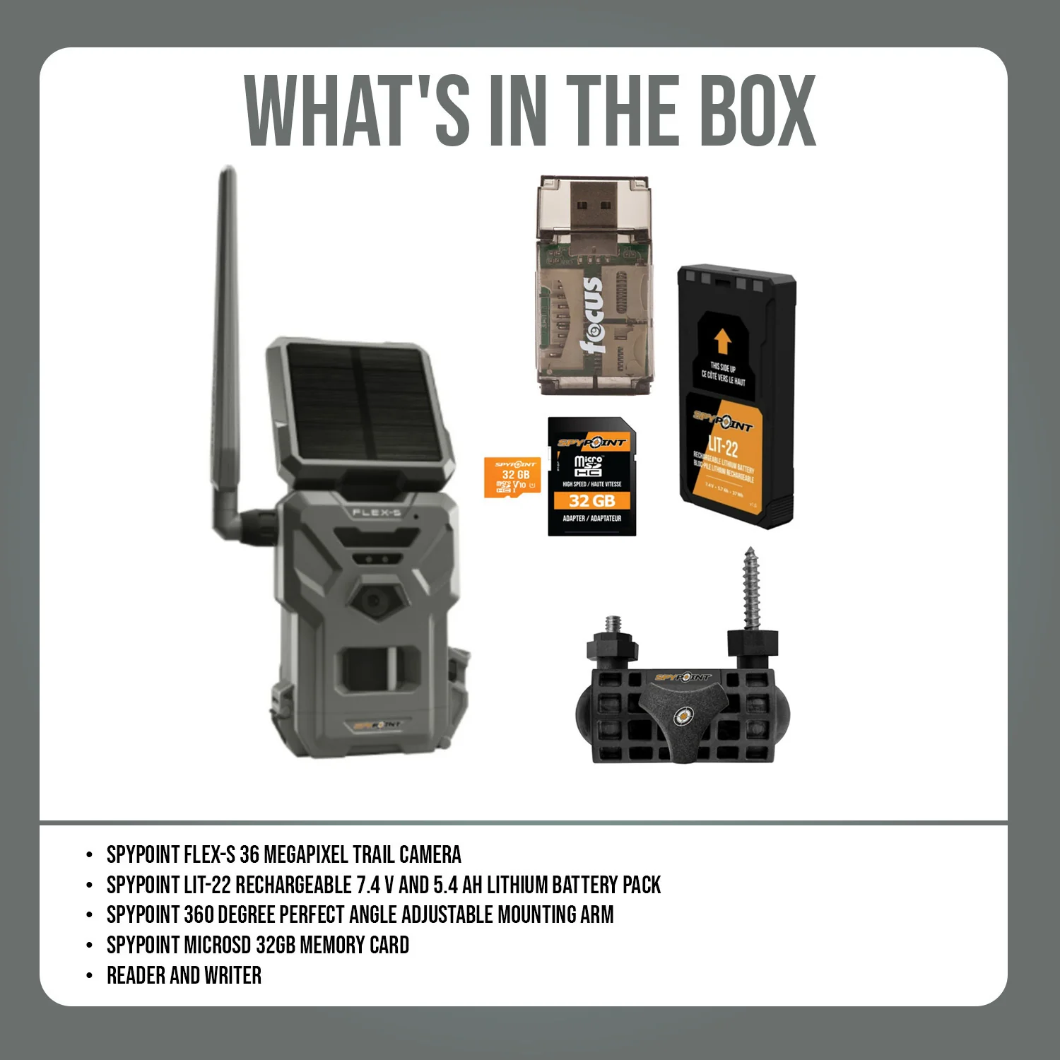 Spypoint FLEX-S 36 Megapixel Trail Camera with 100-Feet Flash and Detection Range Bundle - Image 7