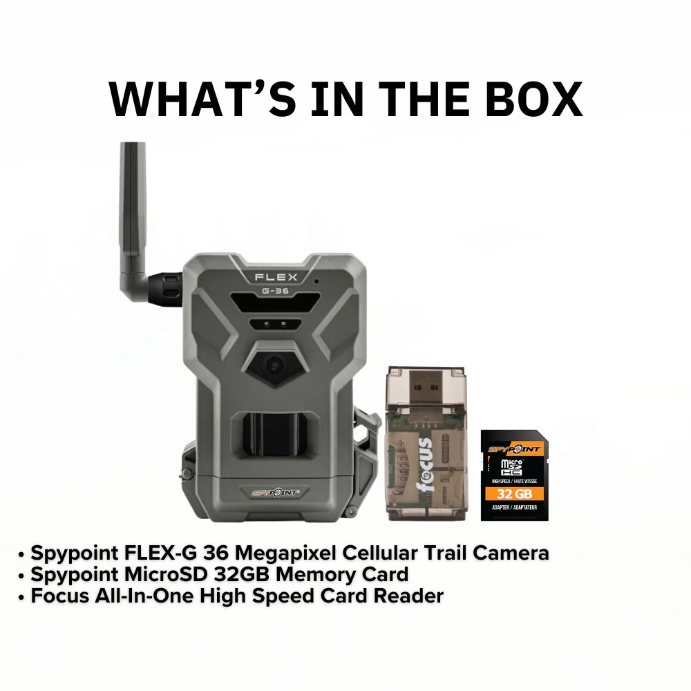 Spypoint FLEX-G 36MP Cellular Trail Camera and Spypoint MicroSD 32GB Memory Card Bundle - Image 7