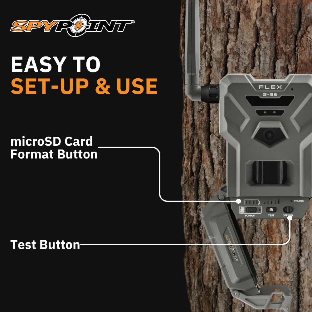 Spypoint FLEX-G 36MP Cellular Trail Camera (2-Pack) and Spypoint 32GB Memory Card (2-Pack) Bundle - Image 2