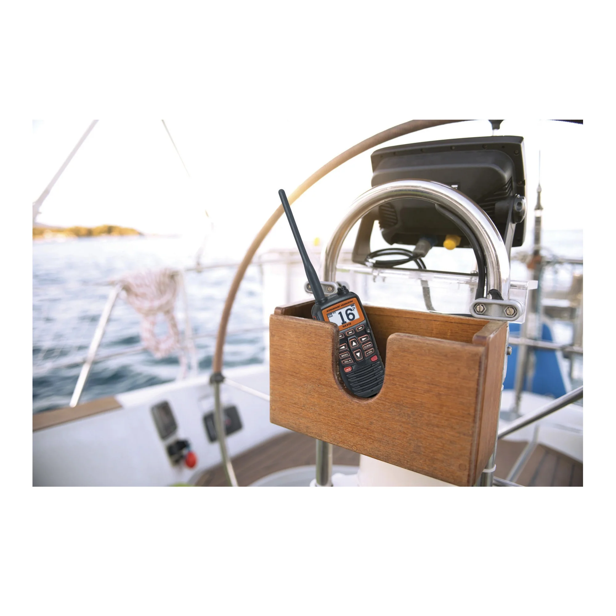 Standard Horizon HX210 Handheld VHF Radio with Water-Activated Strobe Light - Image 4
