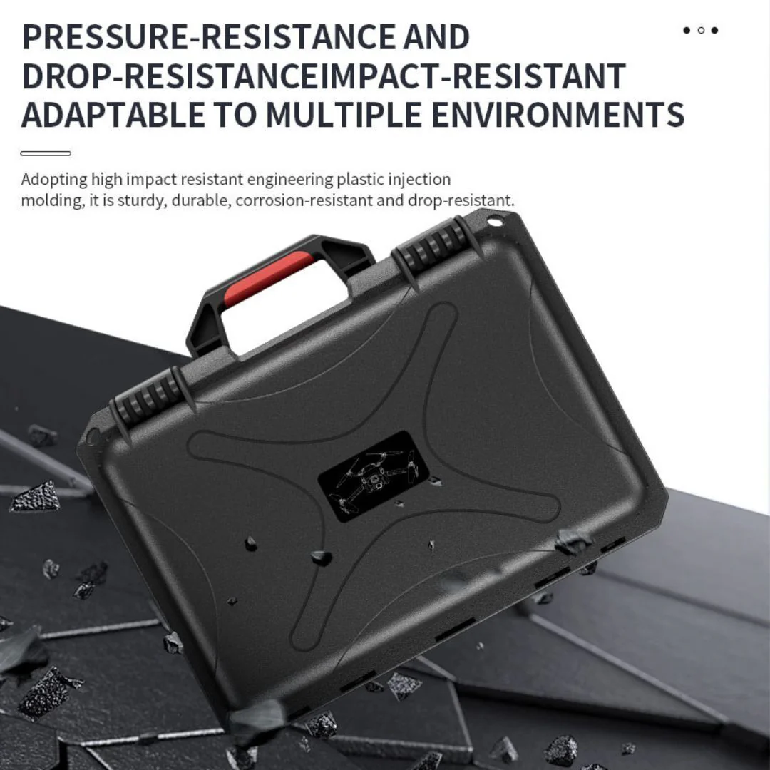 STARTRC Waterproof Carrying Case for DJI Mini 4 Pro and DJI RC 2 Drones with ABS Body (Black-Red) - Image 6