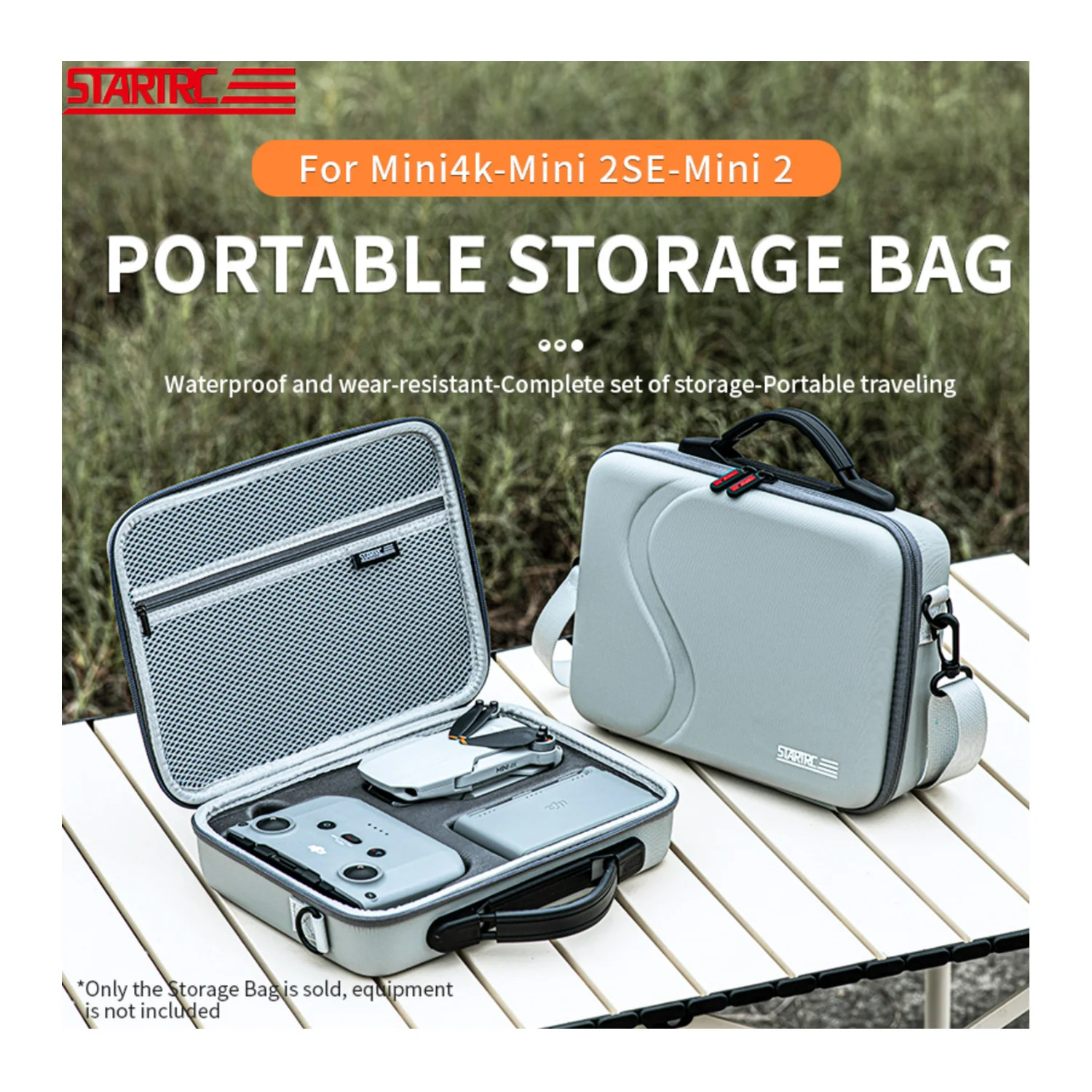 STARTRC Lightweight and Portable Soft Gray Carrying Case for DJI Mini 4K (Gray) - Image 3