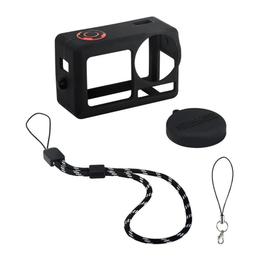 STARTRC Silicone Shock-Absorbent Protective Case with Lens Cap Kit for DJI Action 5 Pro (Black) - Image 2