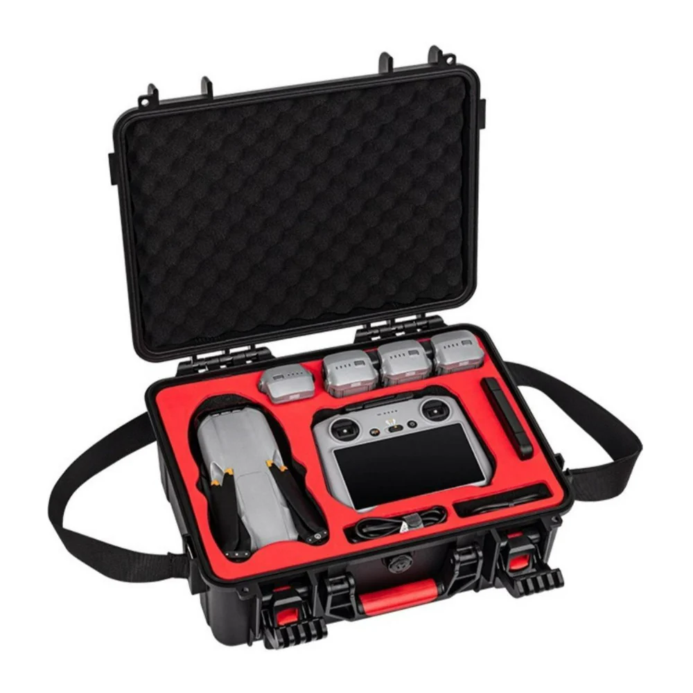 STARTRC Waterproof Carrying Case for DJI Air 3S Fly More Combo with Custom-Fit Compartments (Black) - Image 2