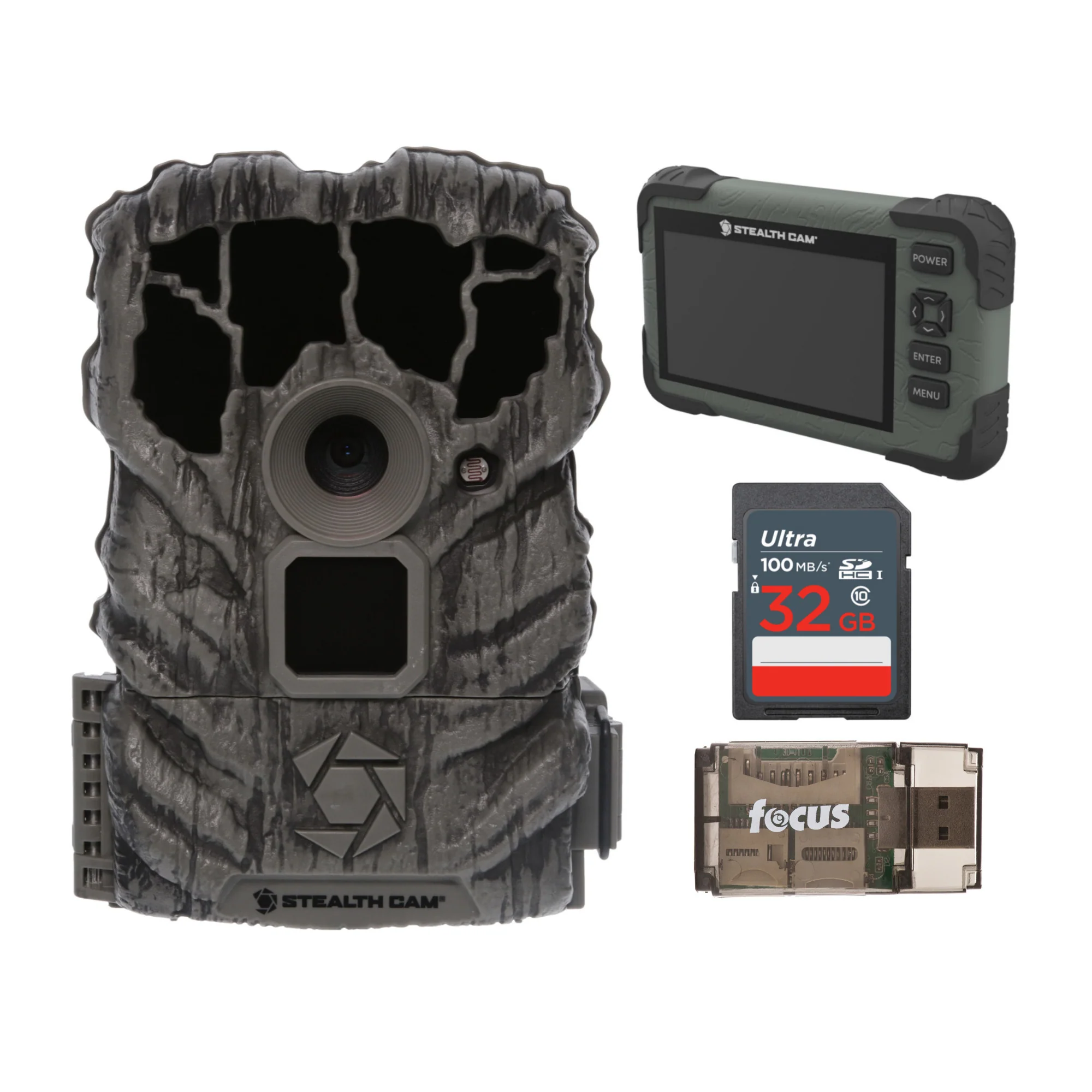 Stealth Cam Browtine 14MP Trail Camera with Video with Reader-Viewer, Memory Card & Card Reader