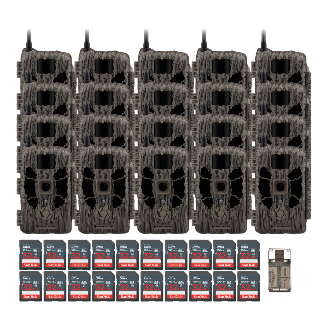 Stealth Cam 40MP Deceptor Max Cellular Trail Camera (2-Pack) x 10 with Memory Card (2-Pack) Bundle