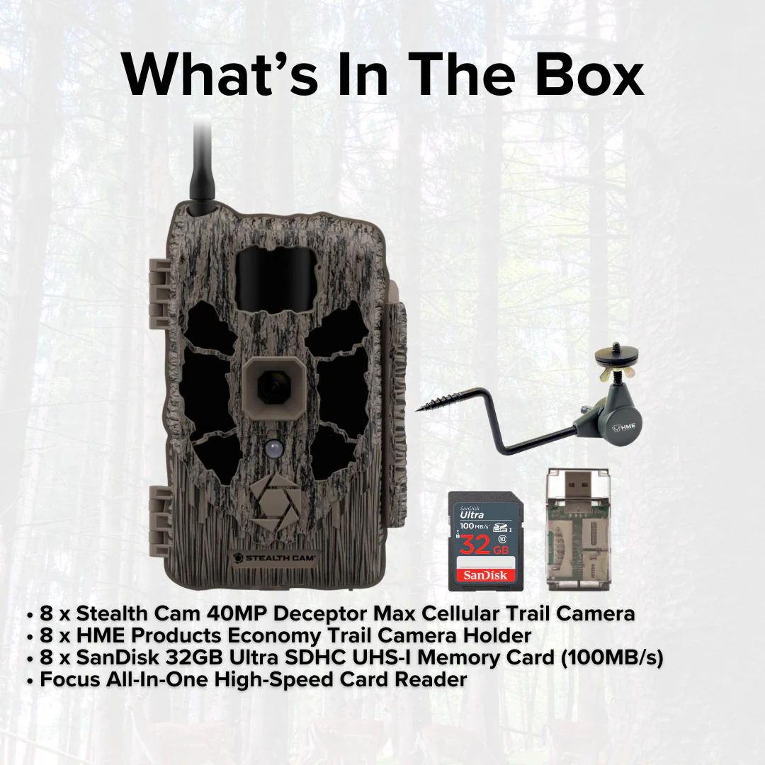 Stealth Cam 40MP Deceptor Max Cellular Trail Camera (2-Pack) x 4 with 8 x Camera Holder Bundle - Image 6