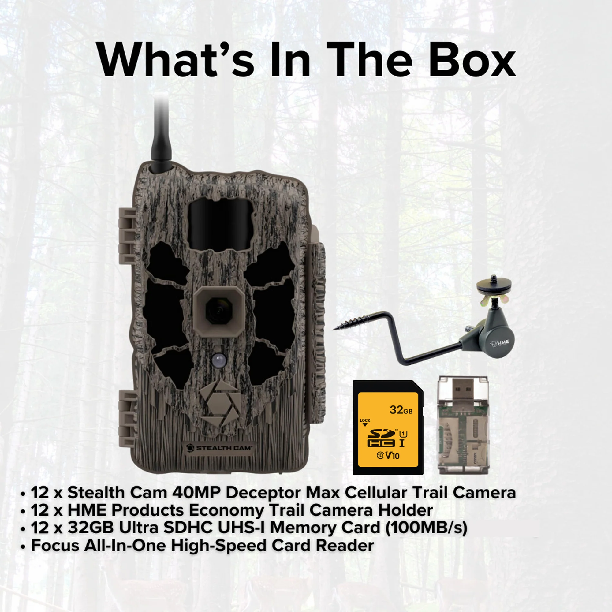 Stealth Cam 40MP Deceptor Max Cellular Trail Camera (2-Pack) x 6 with 12 x Camera Holder Bundle - Image 6