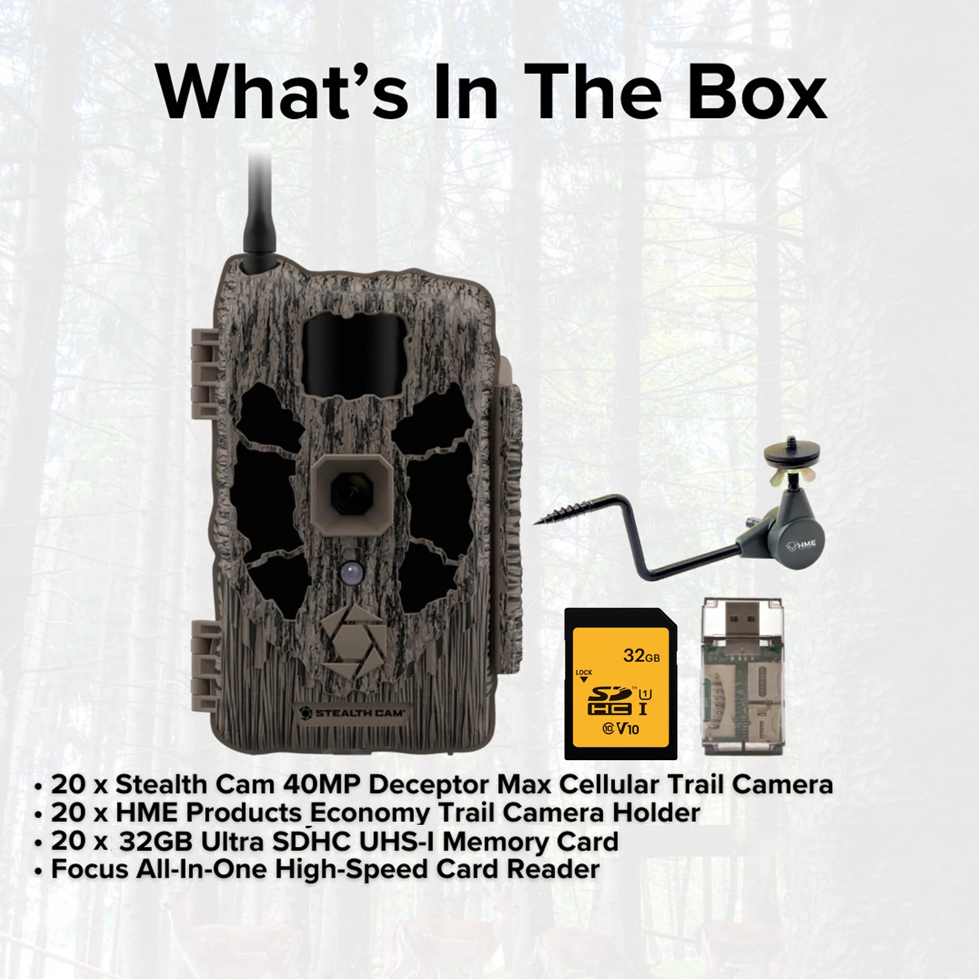 Stealth Cam 40MP Deceptor Max Cellular Trail Camera (2-Pack) x 10 with 20 x Camera Holder Bundle - Image 7