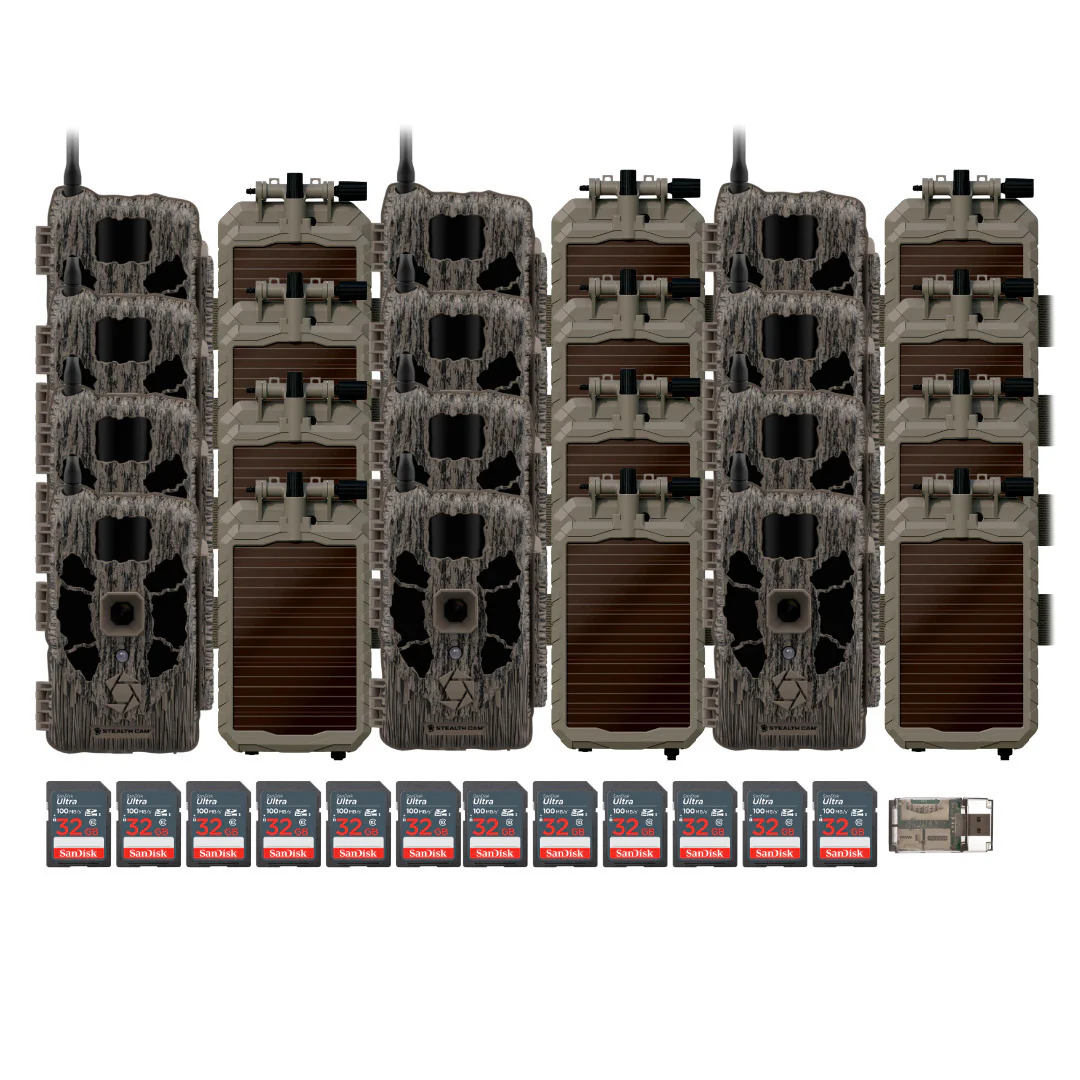 Stealth Cam 40MP Deceptor Max Cellular Trail Camera (2-Pack) x 6 with Solar Panel (12-Pack) Bundle